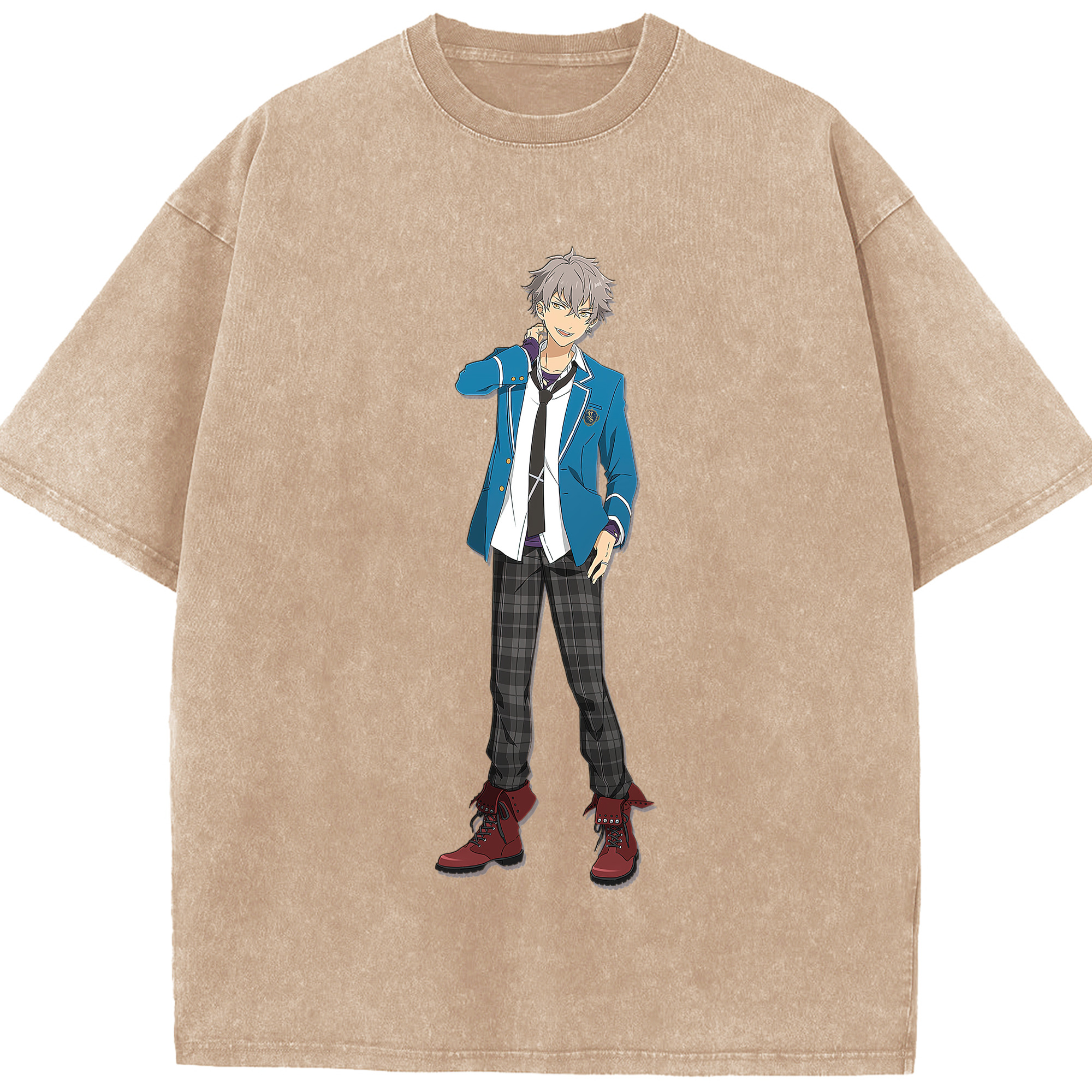 （画像用） あんさんぶるスターズ! Ensemble Stars 綿100% ヴィンテージ風 半袖Tシャツ（フロントプリント）