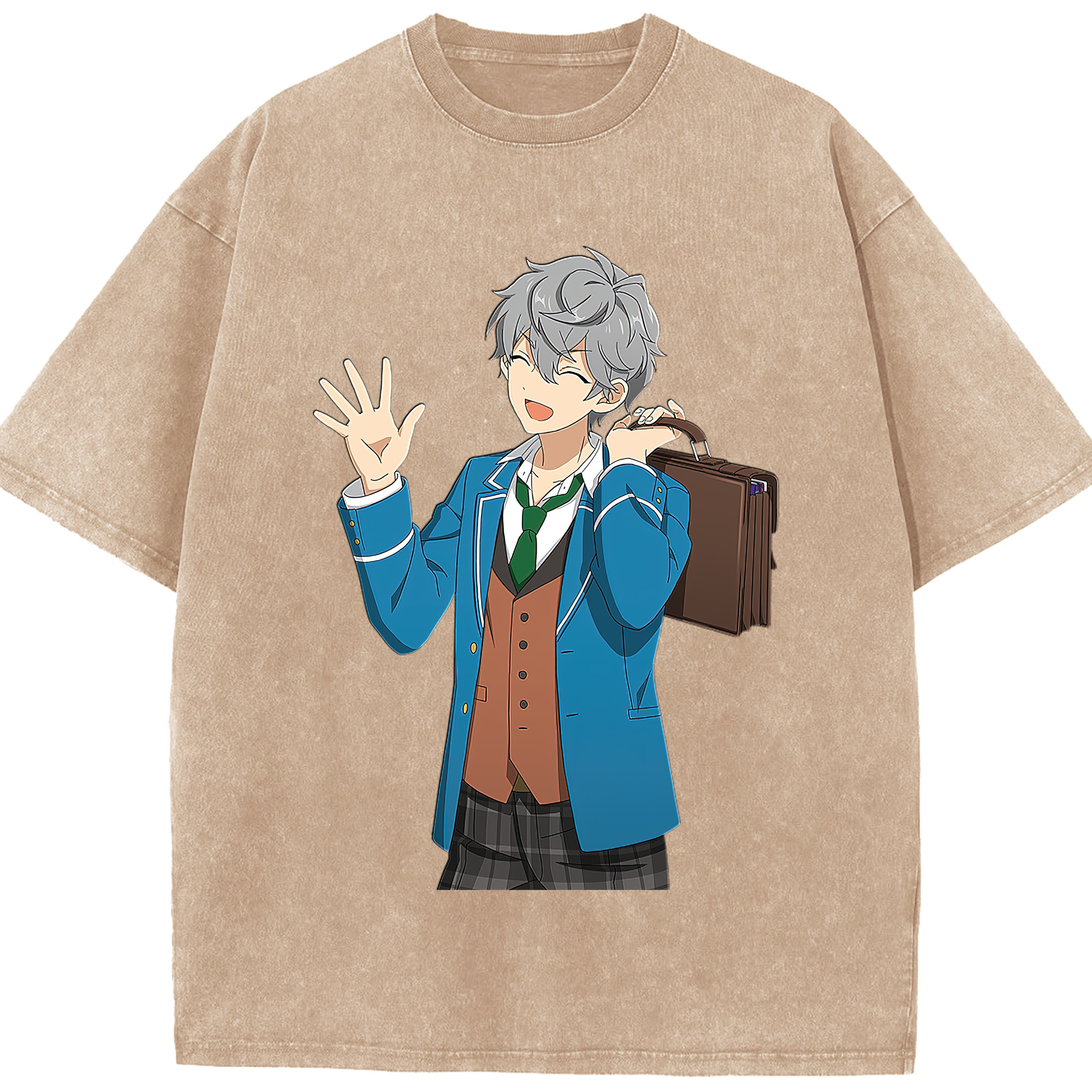 （画像用） あんさんぶるスターズ! Ensemble Stars 綿100% ヴィンテージ風 半袖Tシャツ（フロントプリント）