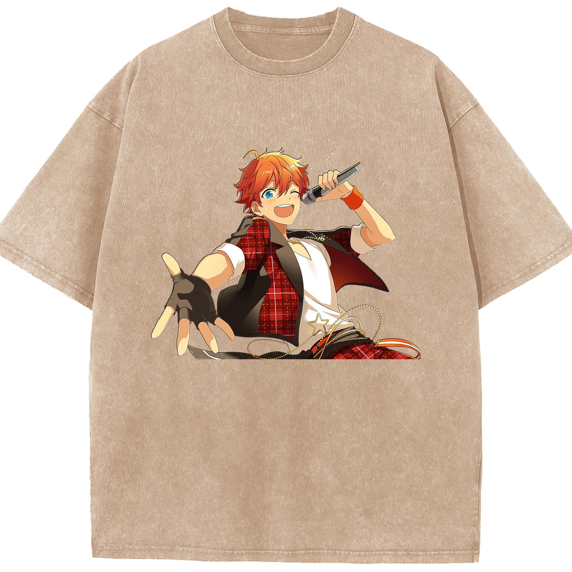 （画像用） あんさんぶるスターズ! Ensemble Stars 綿100% ヴィンテージ風 半袖Tシャツ（フロントプリント）