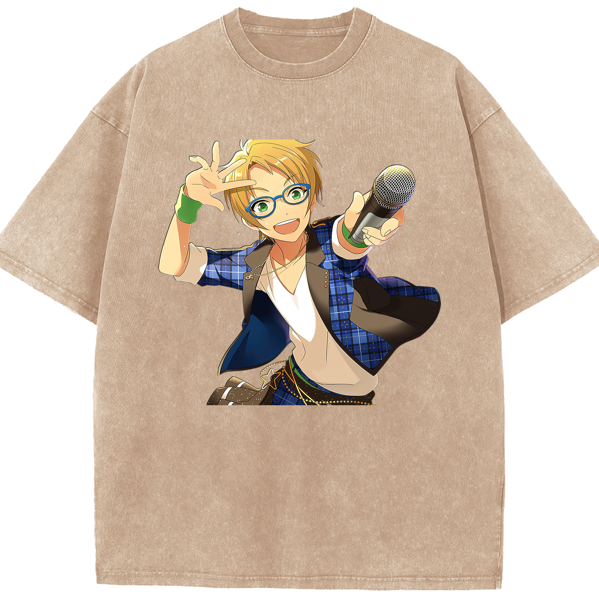 （画像用） あんさんぶるスターズ! Ensemble Stars 綿100% ヴィンテージ風 半袖Tシャツ（フロントプリント）