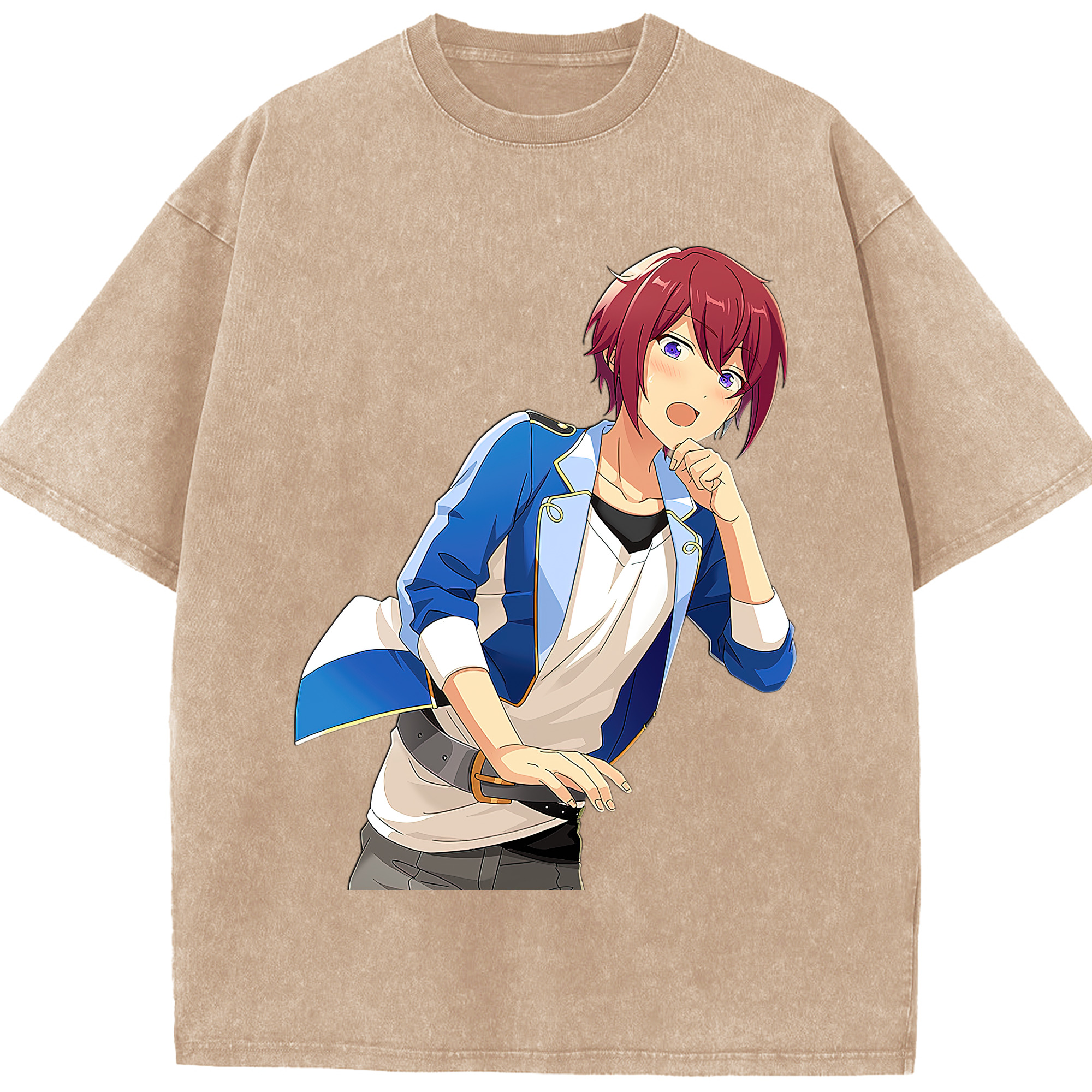 （画像用） あんさんぶるスターズ! Ensemble Stars 綿100% ヴィンテージ風 半袖Tシャツ（フロントプリント）