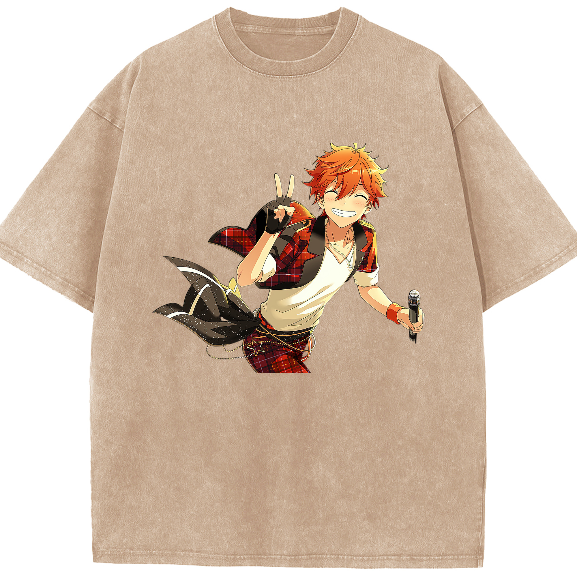 （画像用） あんさんぶるスターズ! Ensemble Stars 綿100% ヴィンテージ風 半袖Tシャツ（フロントプリント）