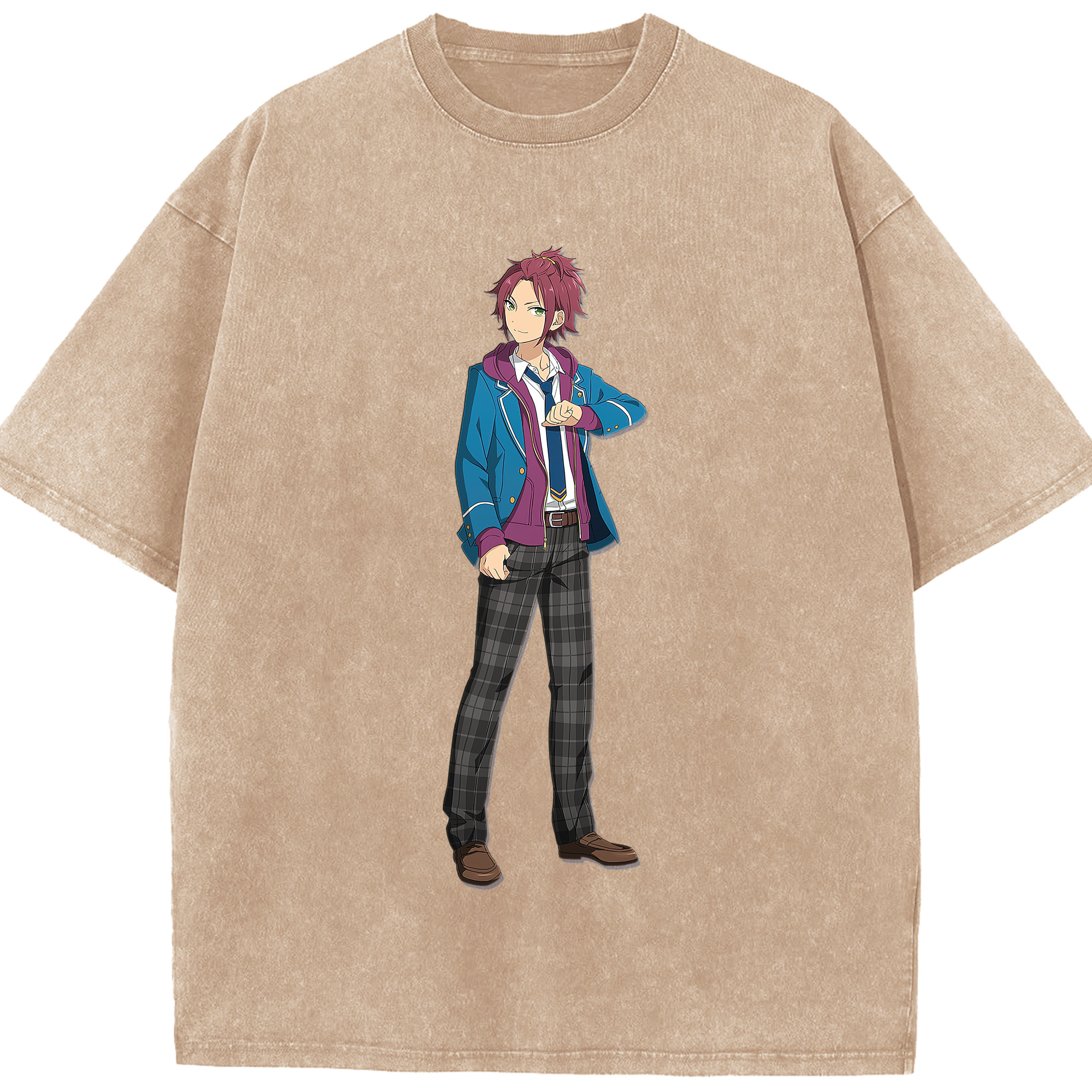 （画像用） あんさんぶるスターズ! Ensemble Stars 綿100% ヴィンテージ風 半袖Tシャツ（フロントプリント）