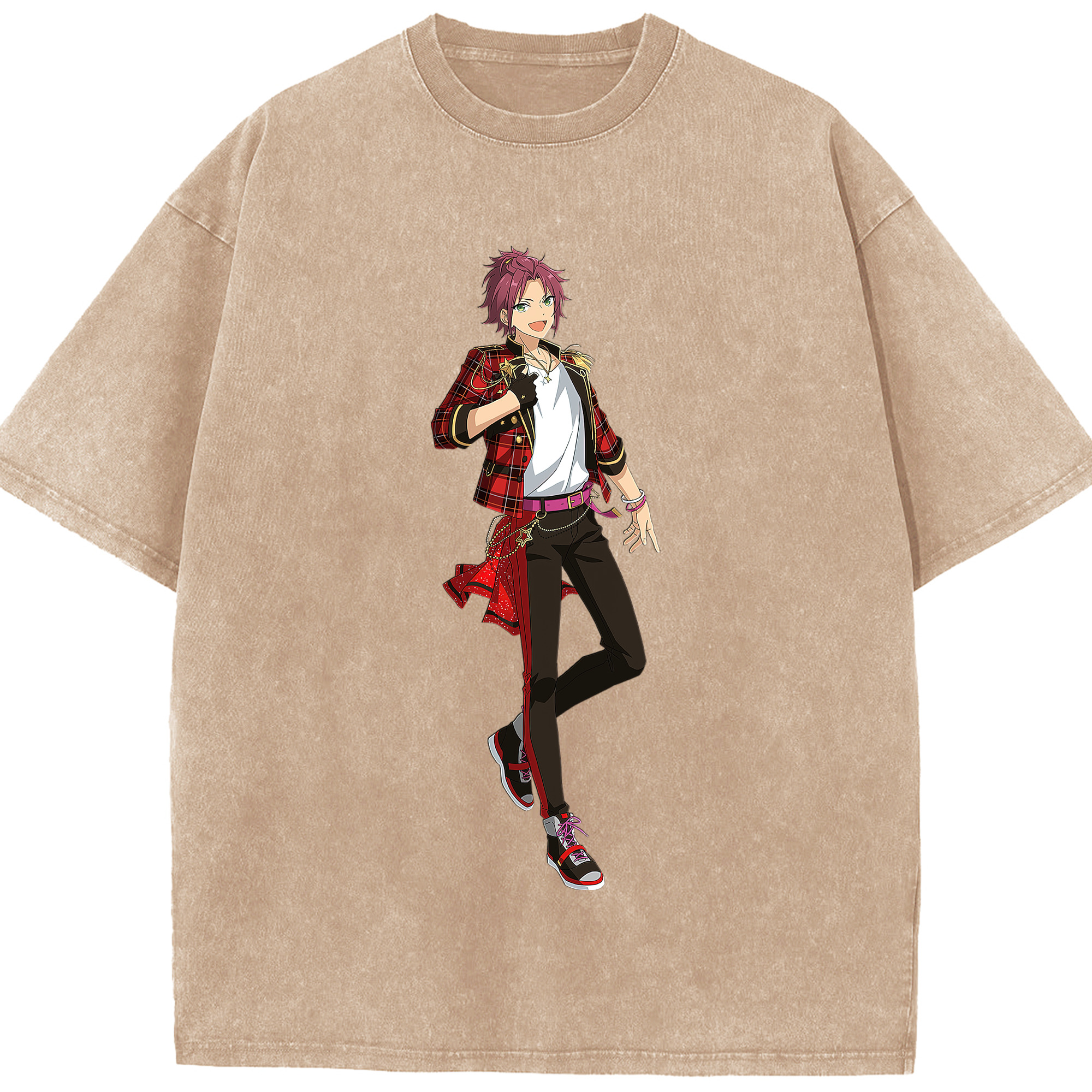 （画像用） あんさんぶるスターズ! Ensemble Stars 綿100% ヴィンテージ風 半袖Tシャツ（フロントプリント）