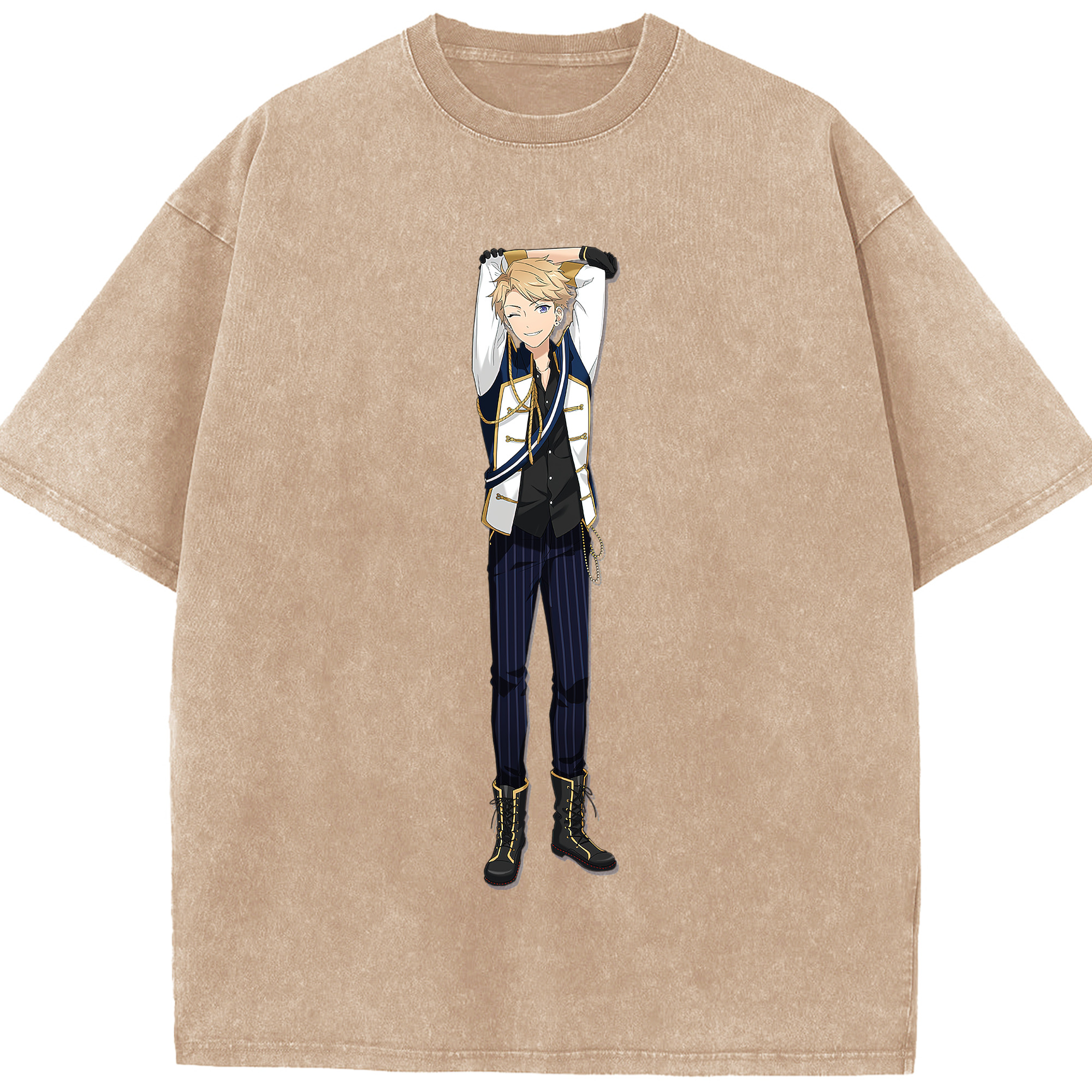 （画像用） あんさんぶるスターズ! Ensemble Stars 綿100% ヴィンテージ風 半袖Tシャツ（フロントプリント）
