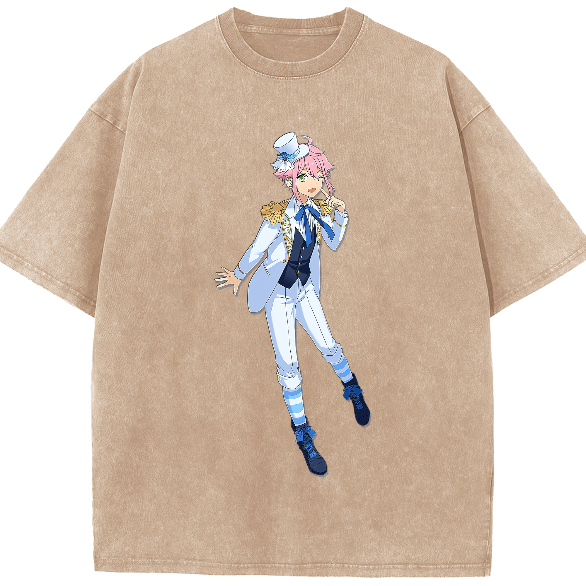 （画像用） あんさんぶるスターズ! Ensemble Stars 綿100% ヴィンテージ風 半袖Tシャツ（フロントプリント）