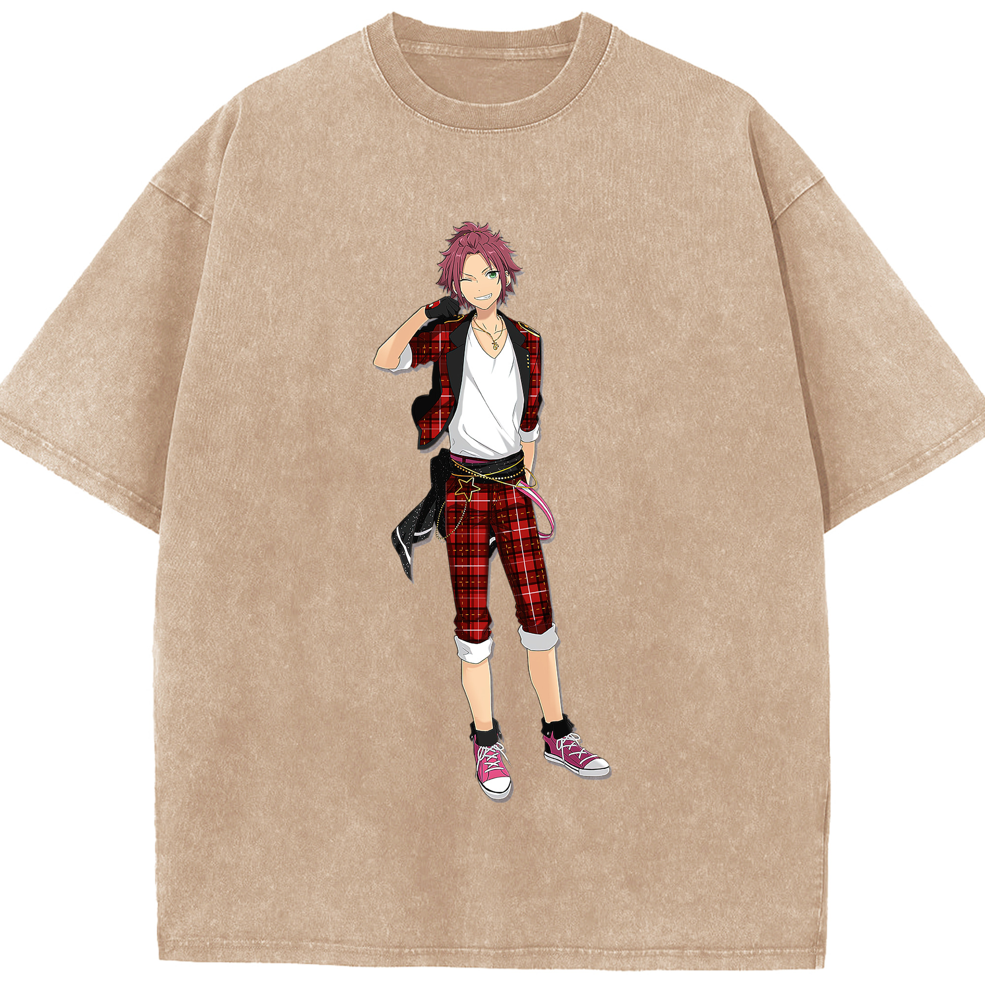 （画像用） あんさんぶるスターズ! Ensemble Stars 綿100% ヴィンテージ風 半袖Tシャツ（フロントプリント）