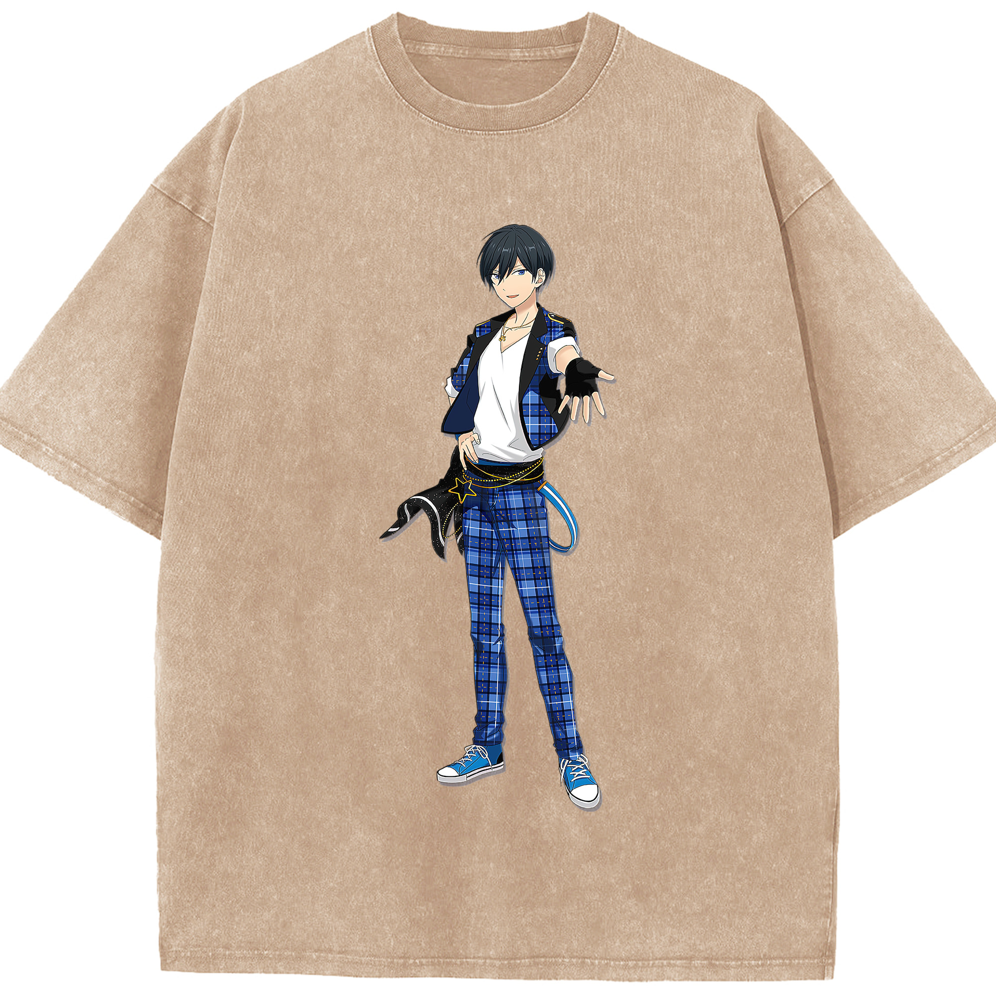 （画像用） あんさんぶるスターズ! Ensemble Stars 綿100% ヴィンテージ風 半袖Tシャツ（フロントプリント）