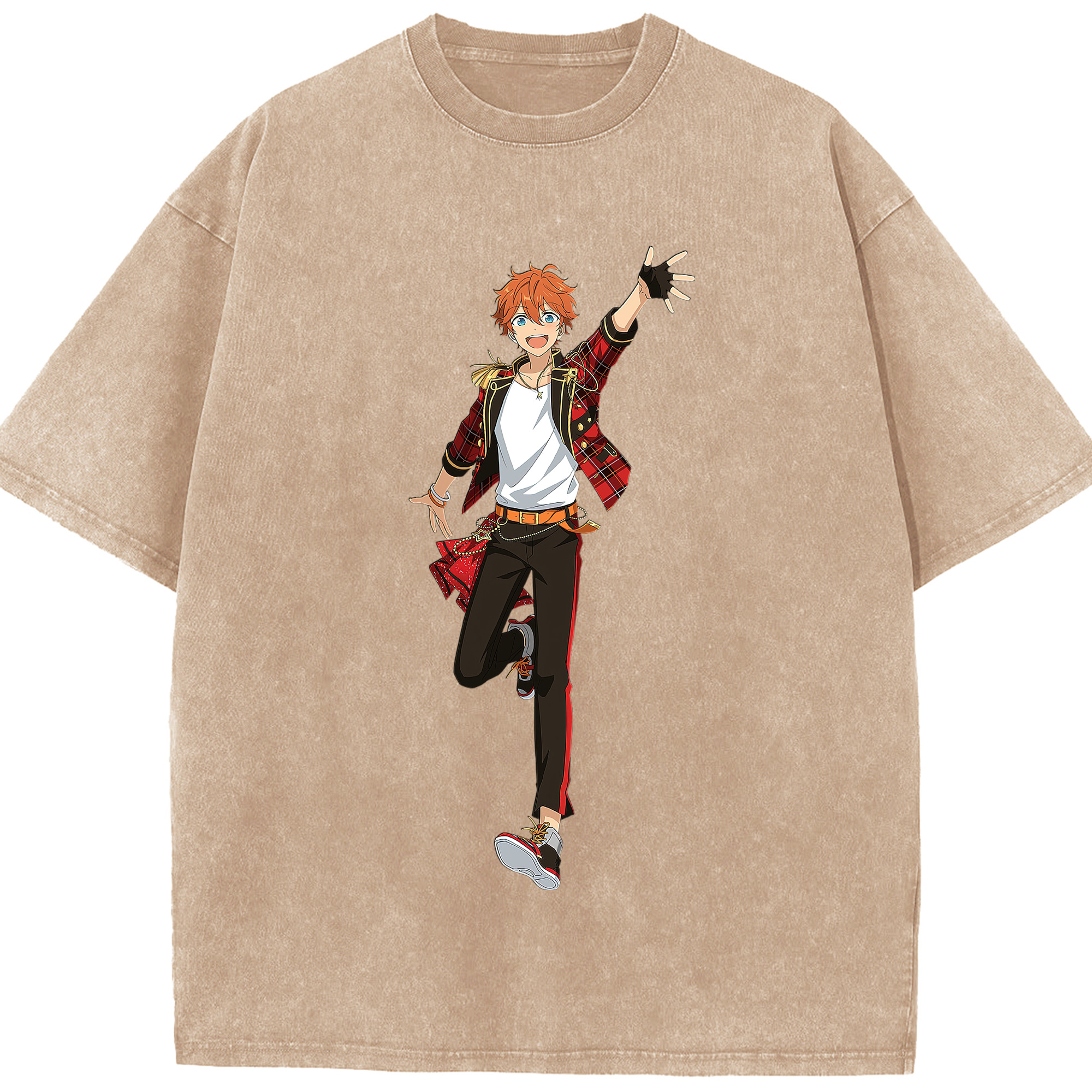 （画像用） あんさんぶるスターズ! Ensemble Stars 綿100% ヴィンテージ風 半袖Tシャツ（フロントプリント）