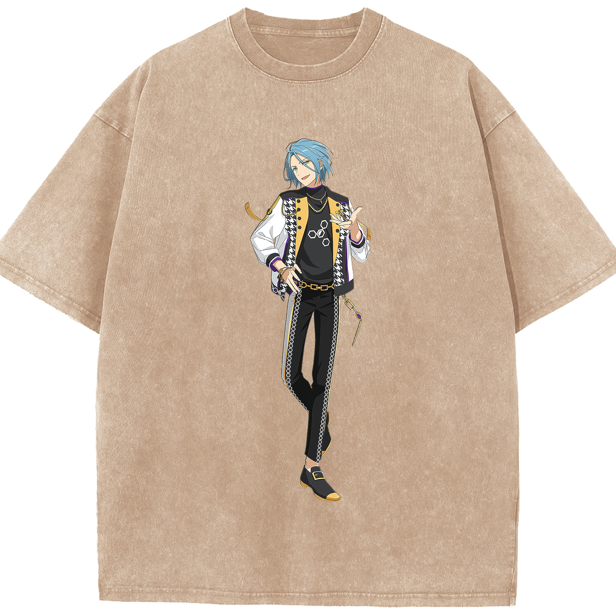 （画像用） あんさんぶるスターズ! Ensemble Stars 綿100% ヴィンテージ風 半袖Tシャツ（フロントプリント）