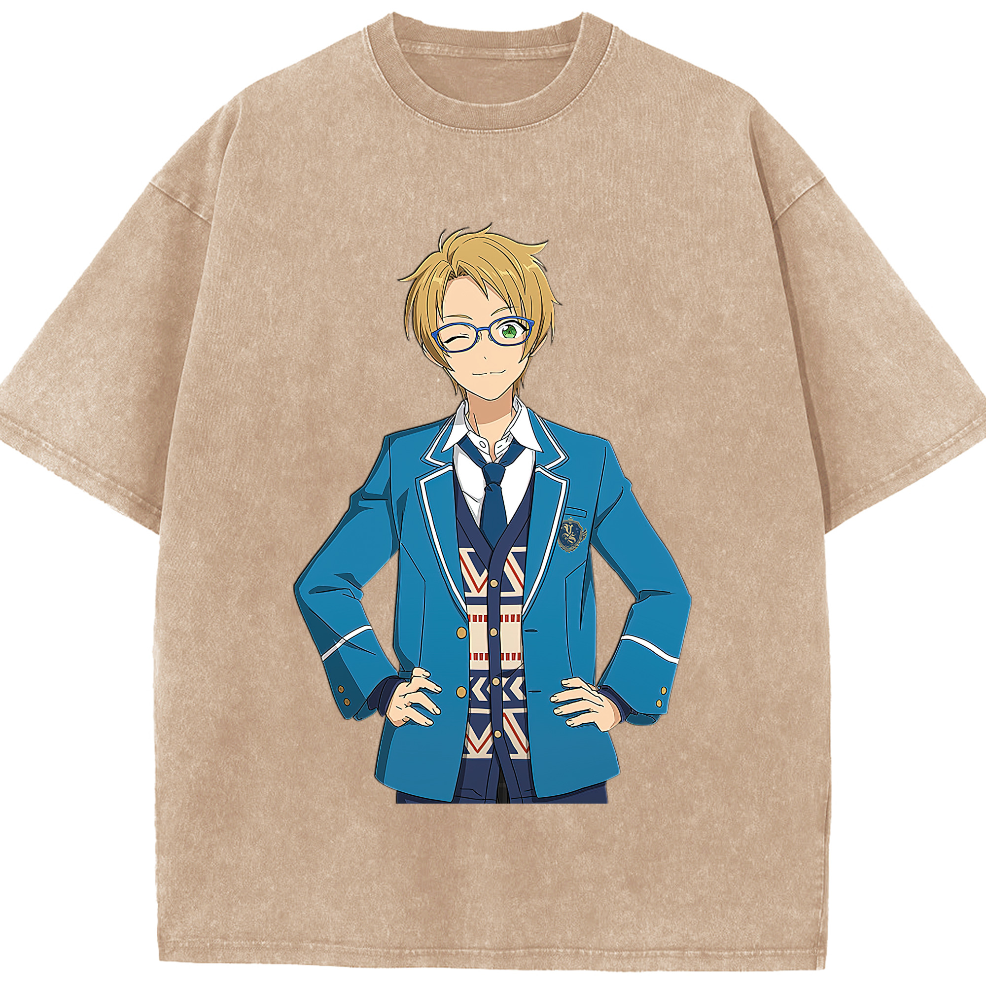 （画像用） あんさんぶるスターズ! Ensemble Stars 綿100% ヴィンテージ風 半袖Tシャツ（フロントプリント）