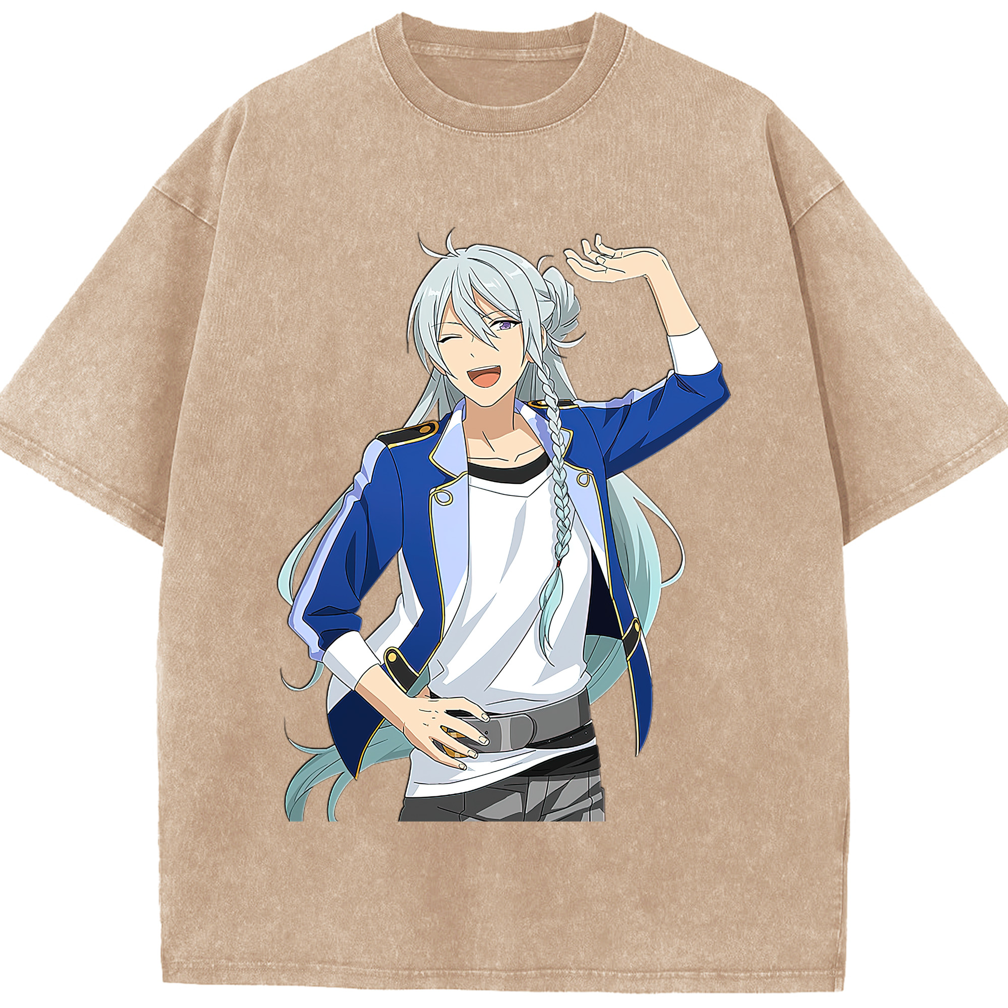 （画像用） あんさんぶるスターズ! Ensemble Stars 綿100% ヴィンテージ風 半袖Tシャツ（フロントプリント）