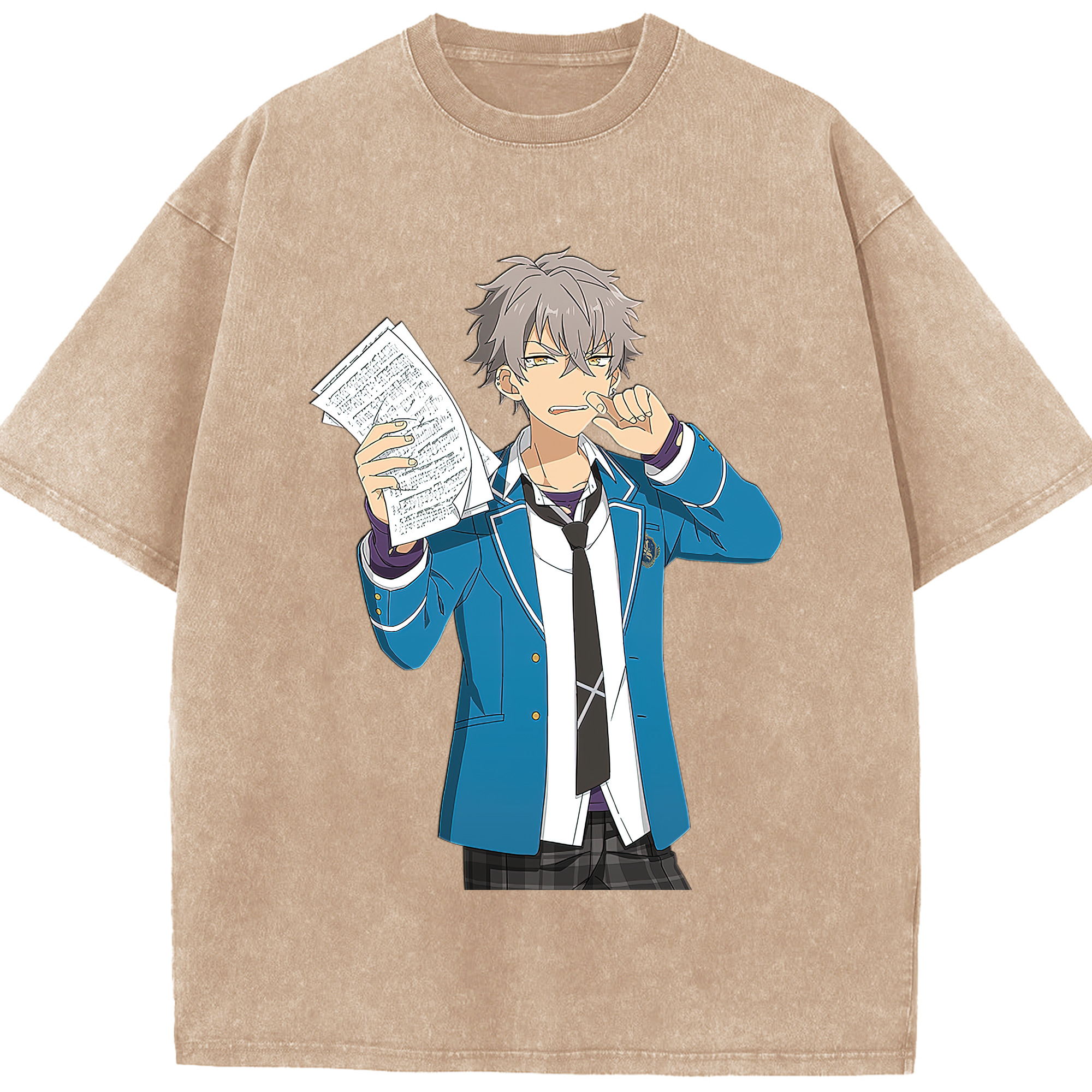 （画像用） あんさんぶるスターズ! Ensemble Stars 綿100% ヴィンテージ風 半袖Tシャツ（フロントプリント）