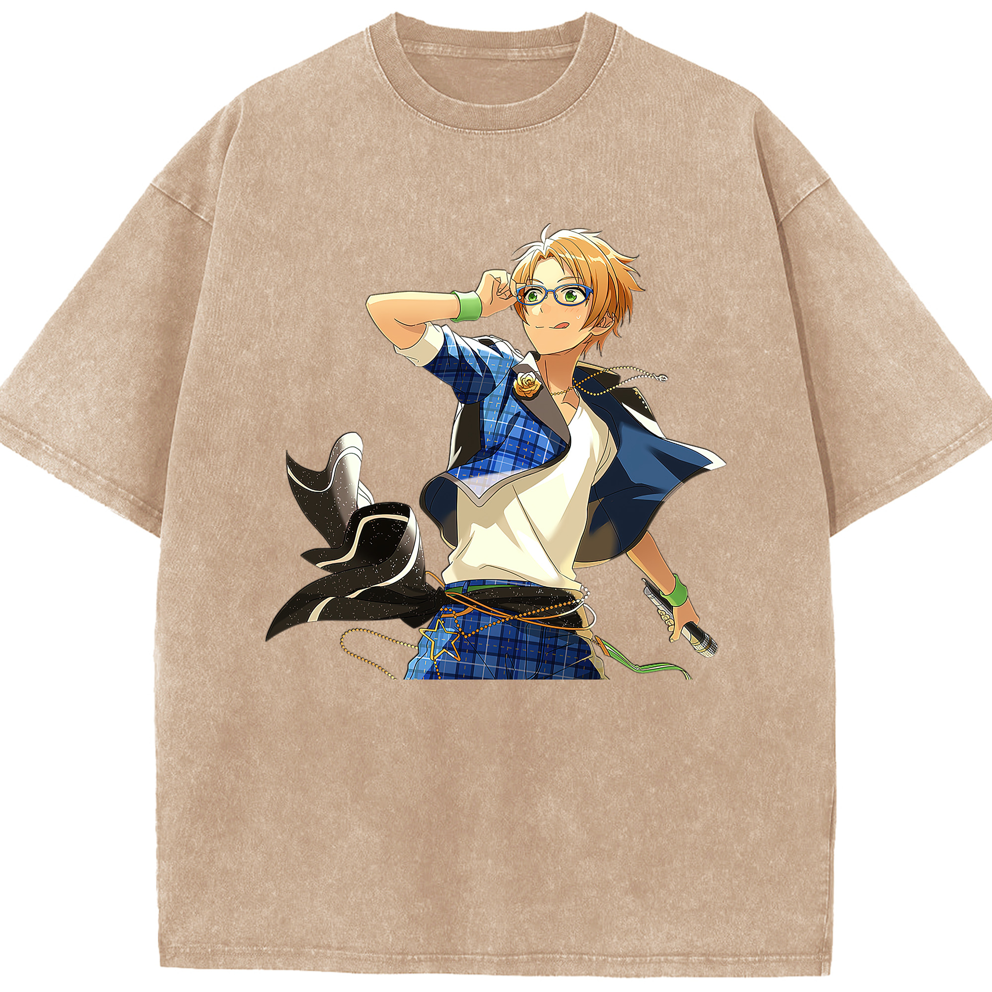 （画像用） あんさんぶるスターズ! Ensemble Stars 綿100% ヴィンテージ風 半袖Tシャツ（フロントプリント）