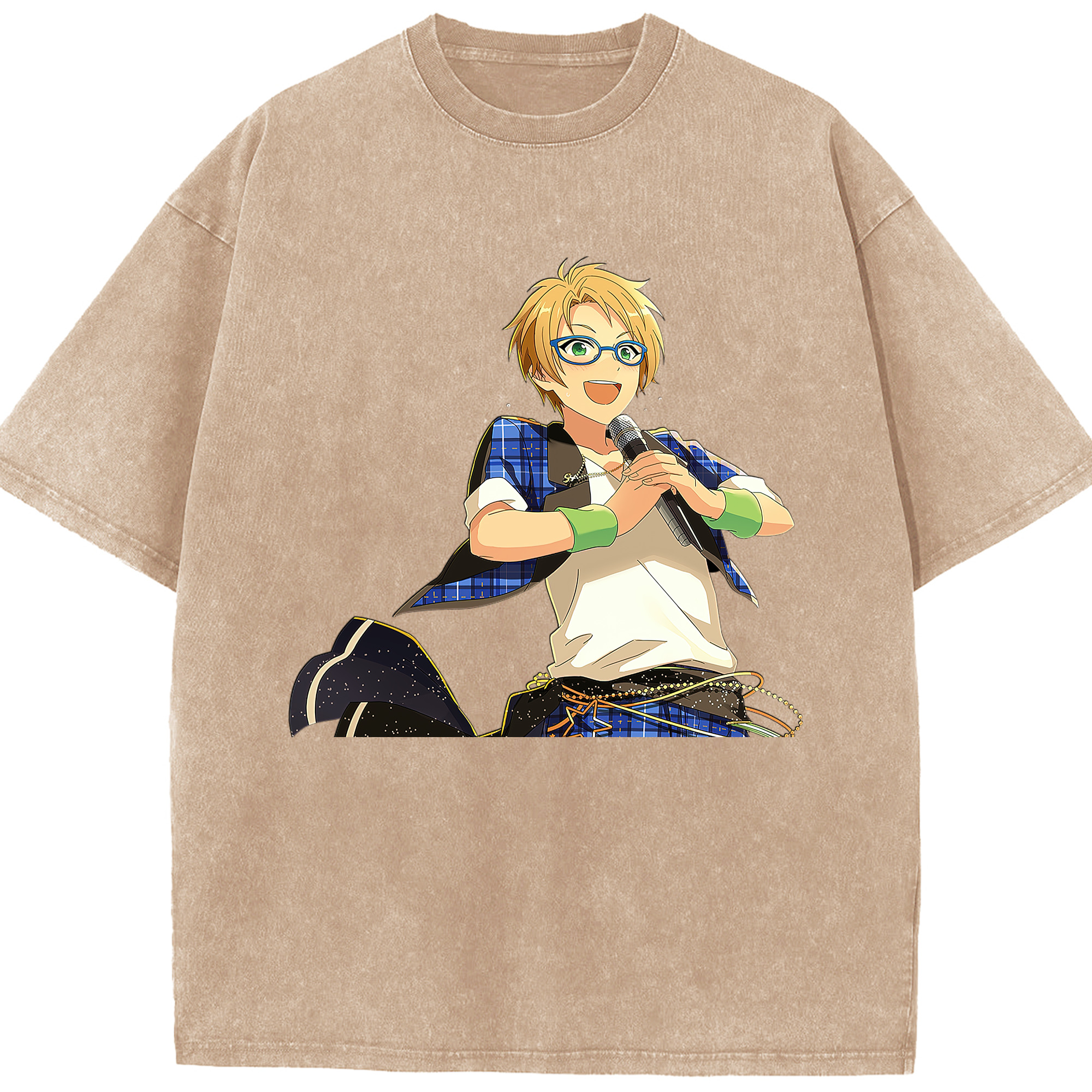 （画像用） あんさんぶるスターズ! Ensemble Stars 綿100% ヴィンテージ風 半袖Tシャツ（フロントプリント）