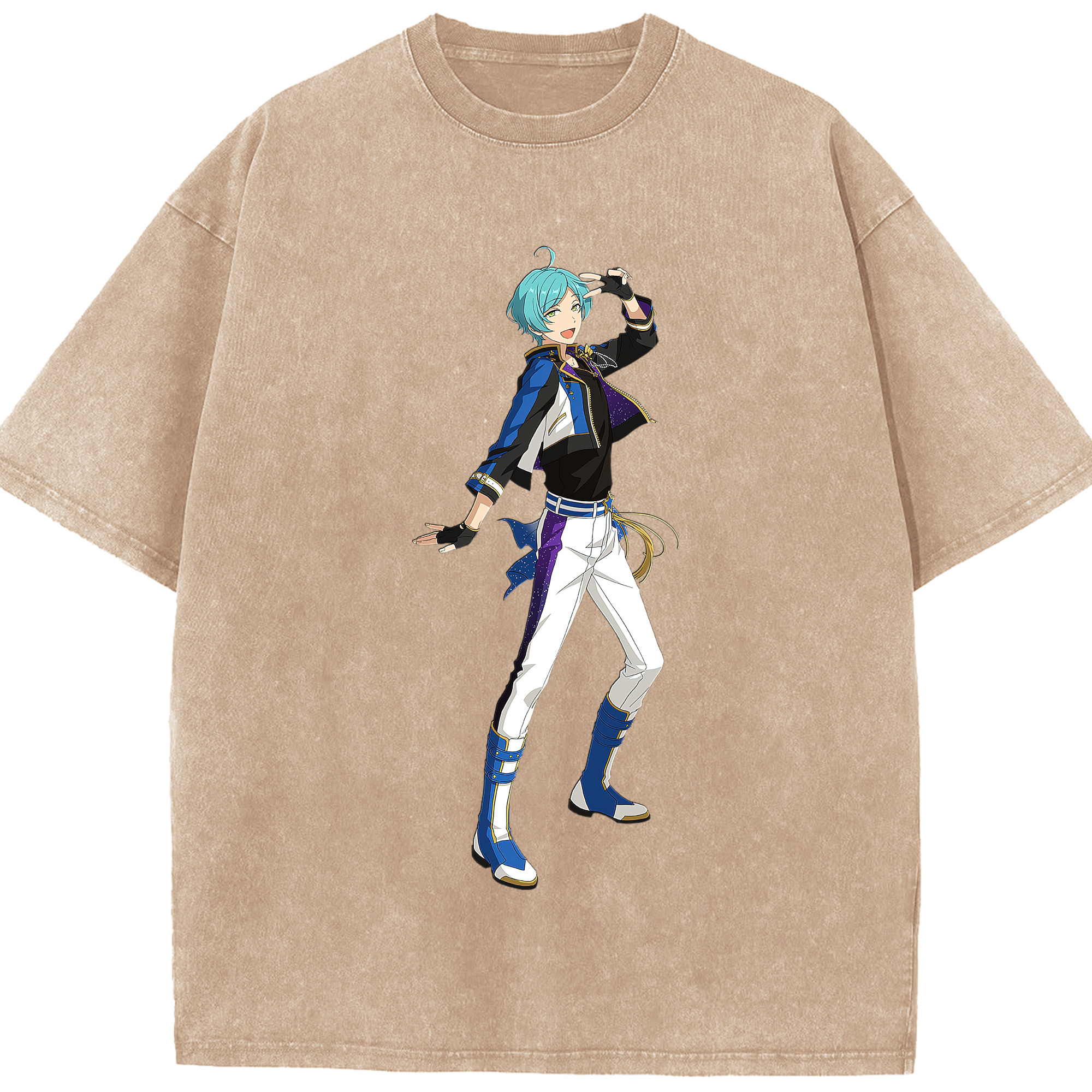 （画像用） あんさんぶるスターズ! Ensemble Stars 綿100% ヴィンテージ風 半袖Tシャツ（フロントプリント）