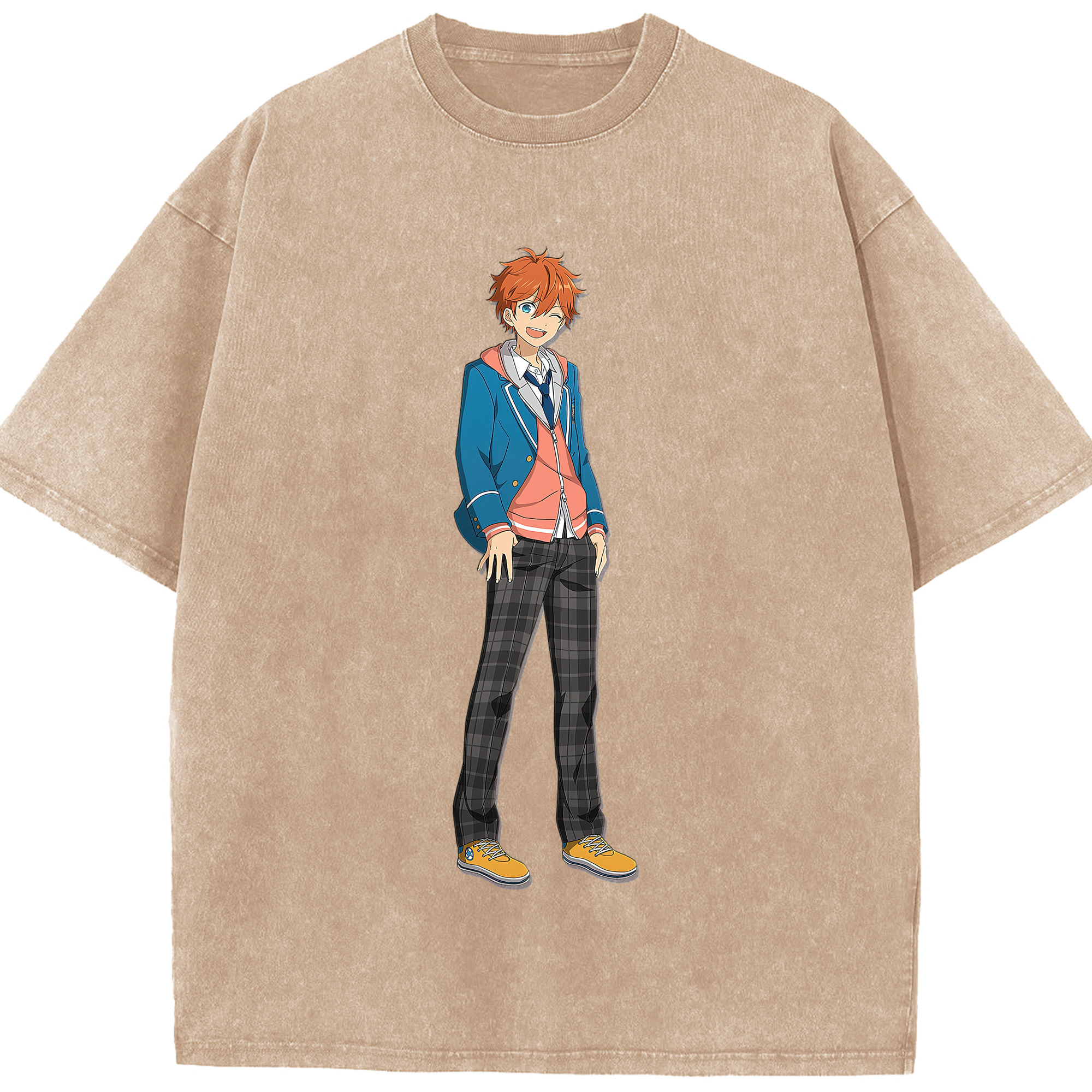 （画像用） あんさんぶるスターズ! Ensemble Stars 綿100% ヴィンテージ風 半袖Tシャツ（フロントプリント）