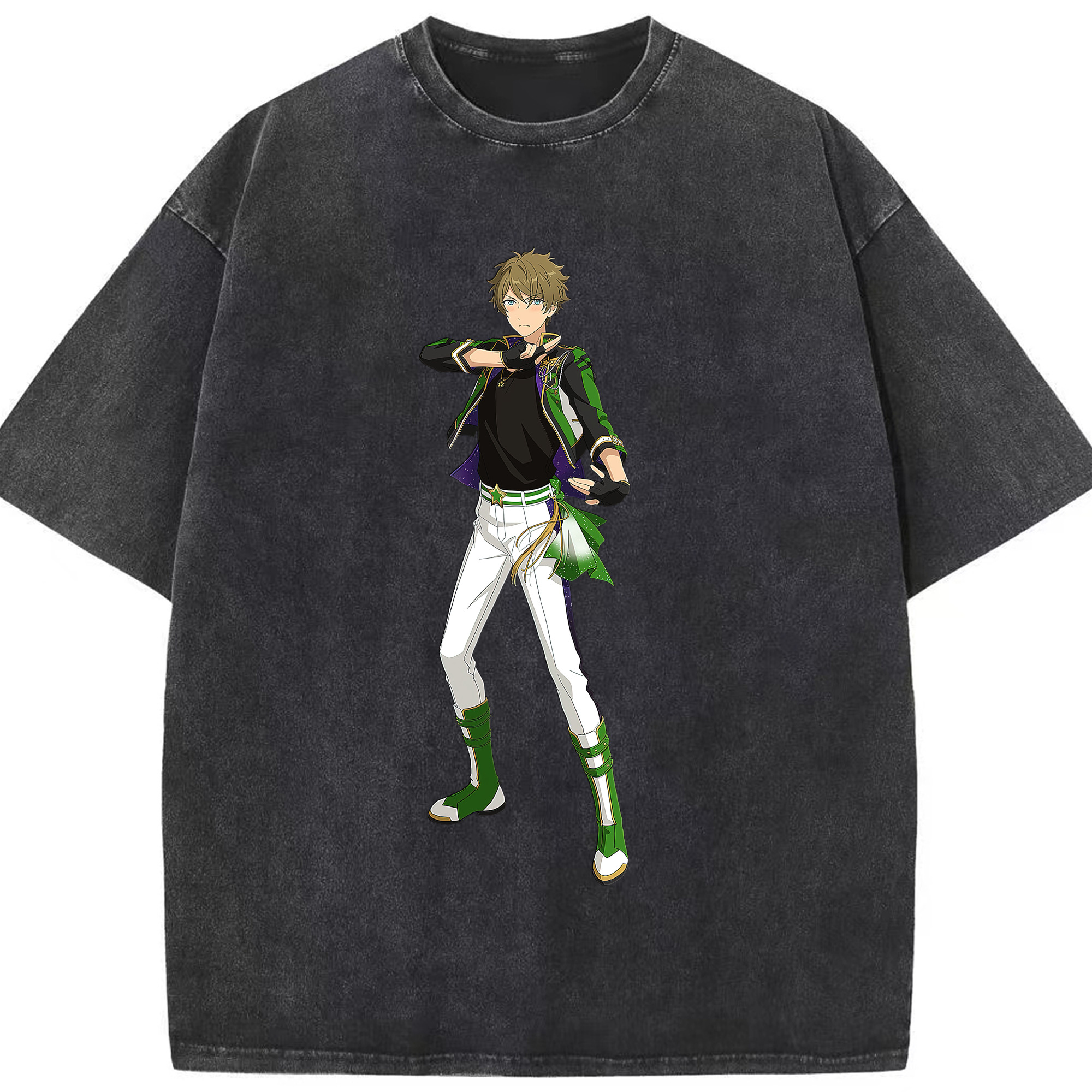 （画像用） あんさんぶるスターズ! Ensemble Stars 綿100% ヴィンテージ風 半袖Tシャツ（フロントプリント）