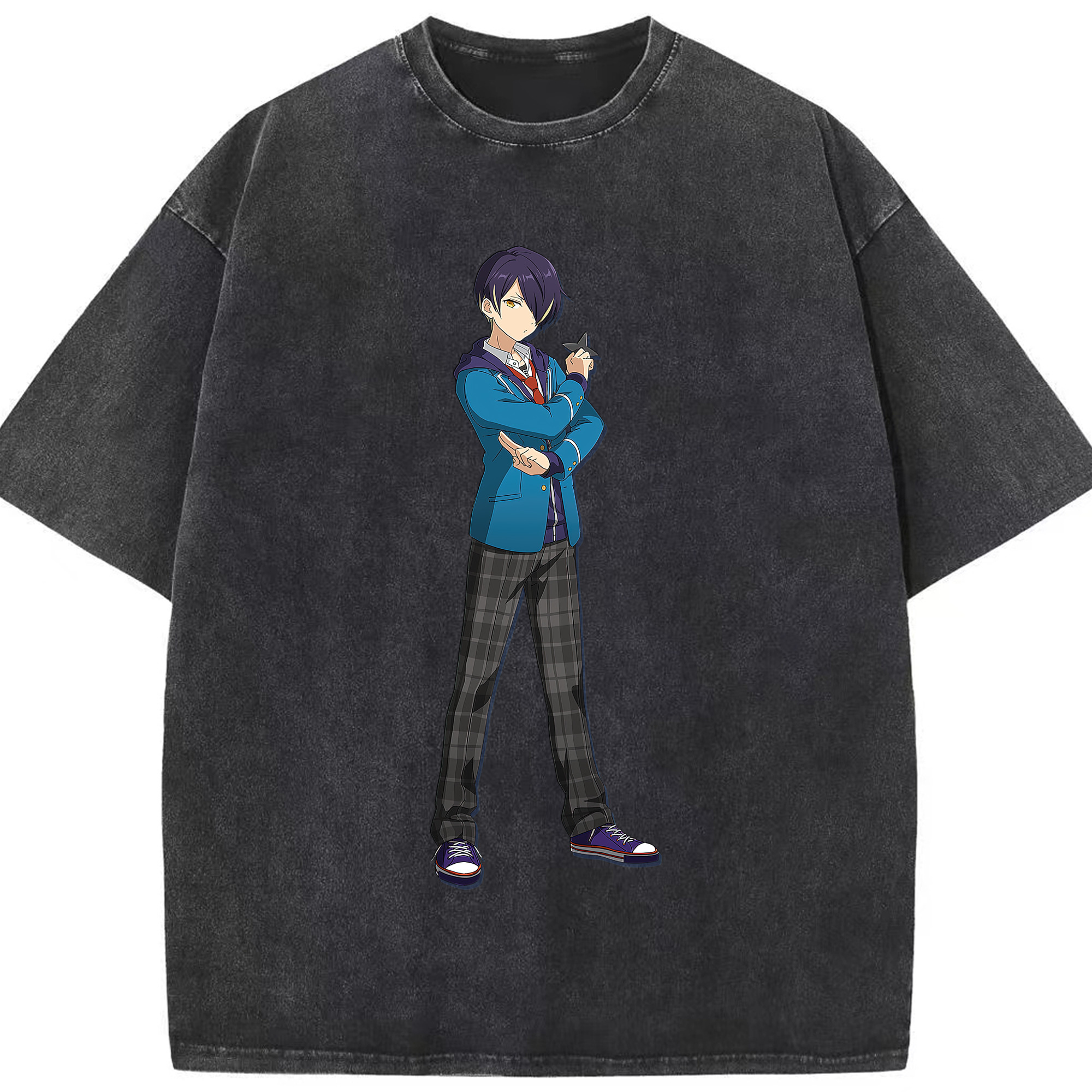 （画像用） あんさんぶるスターズ! Ensemble Stars 綿100% ヴィンテージ風 半袖Tシャツ（フロントプリント）