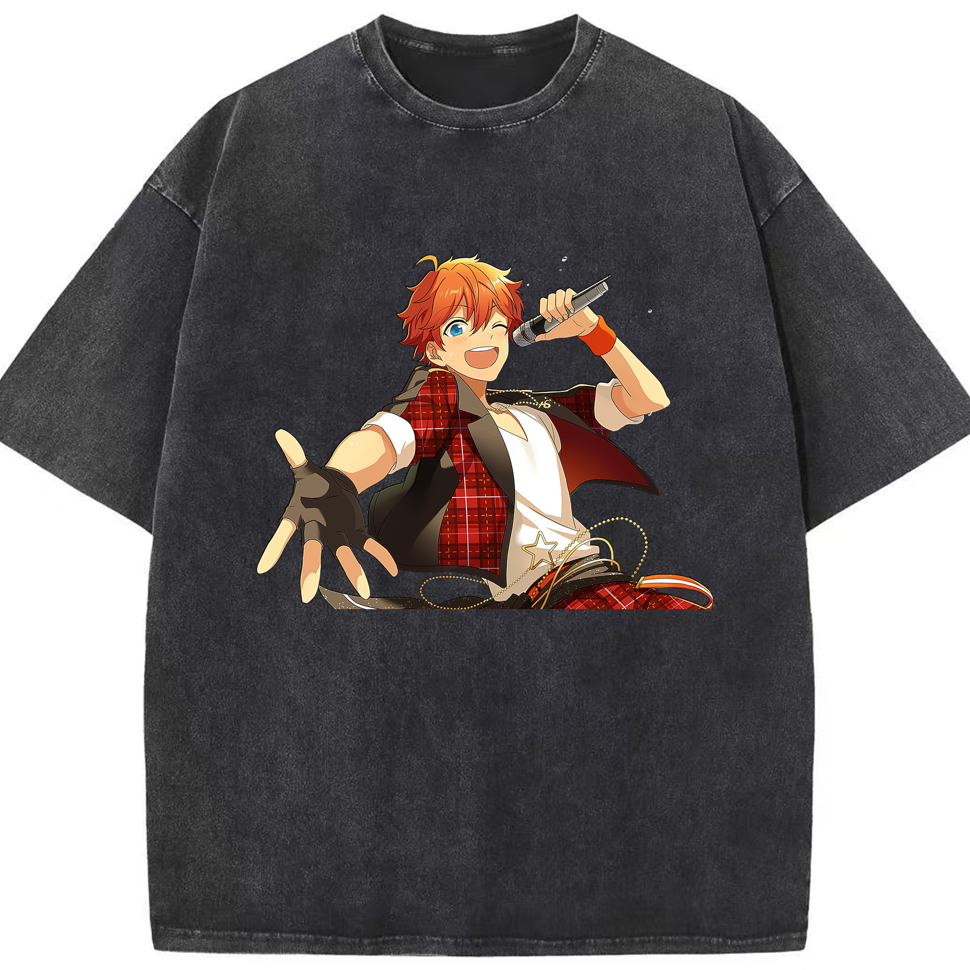 （画像用） あんさんぶるスターズ! Ensemble Stars 綿100% ヴィンテージ風 半袖Tシャツ（フロントプリント）