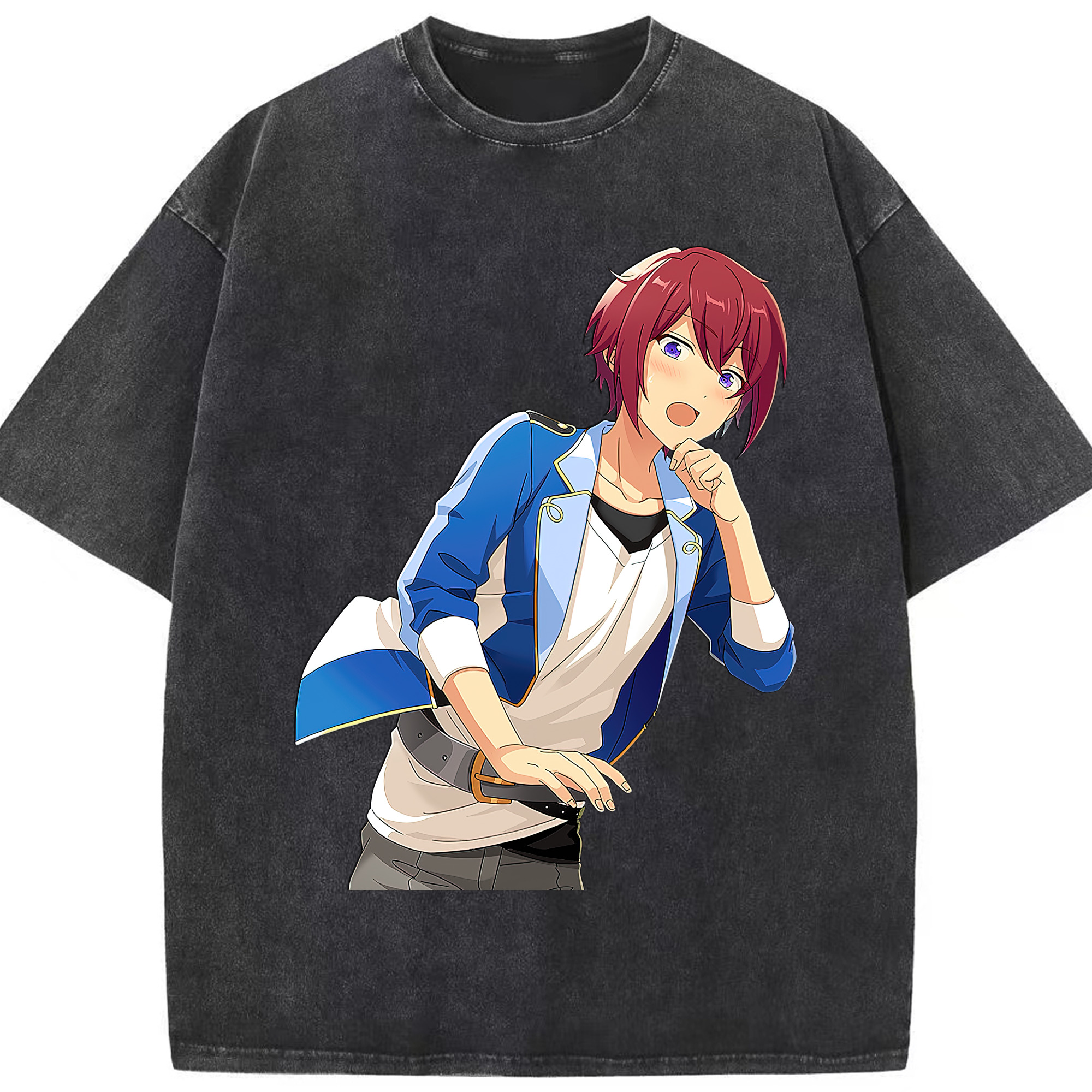 （画像用） あんさんぶるスターズ! Ensemble Stars 綿100% ヴィンテージ風 半袖Tシャツ（フロントプリント）