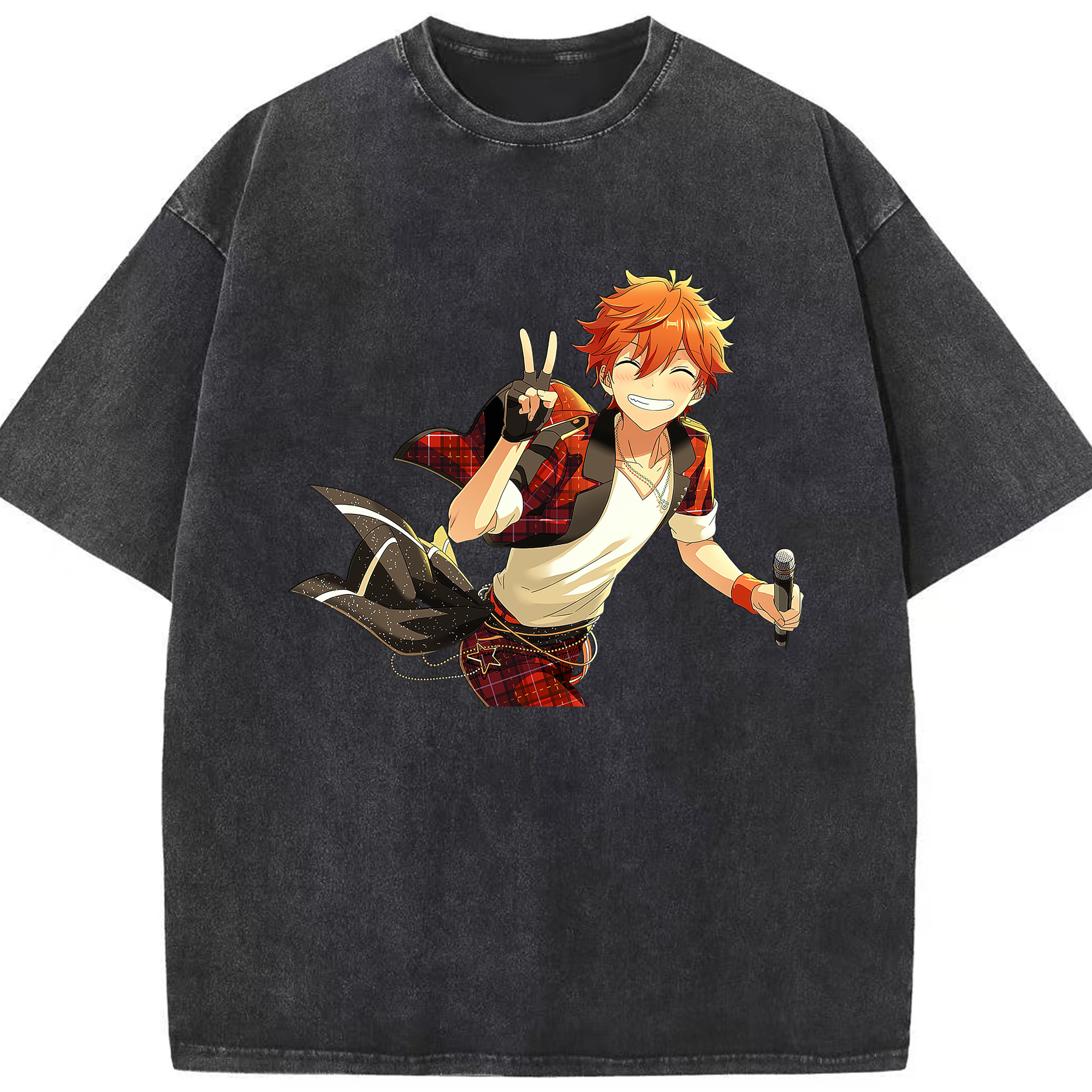 （画像用） あんさんぶるスターズ! Ensemble Stars 綿100% ヴィンテージ風 半袖Tシャツ（フロントプリント）