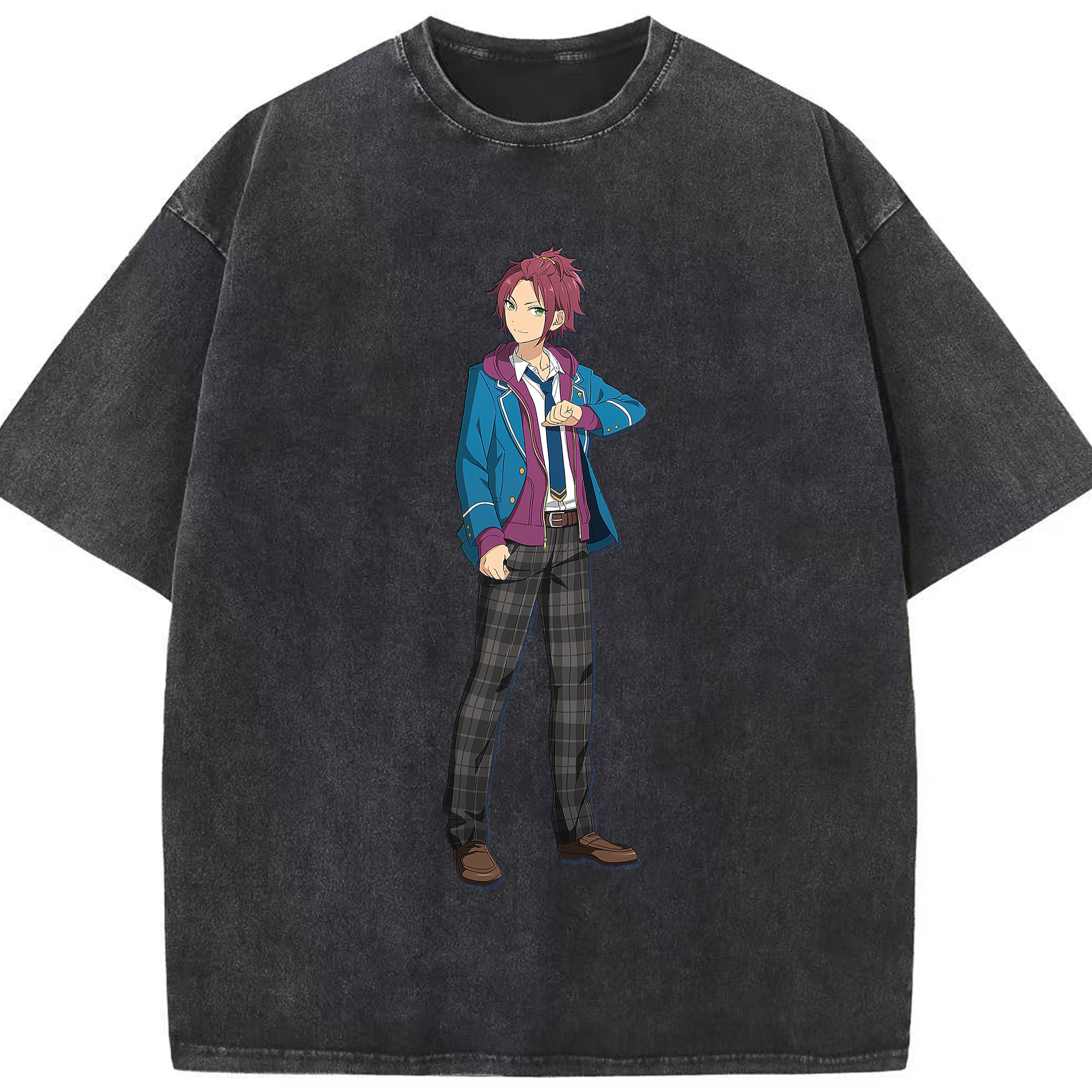 （画像用） あんさんぶるスターズ! Ensemble Stars 綿100% ヴィンテージ風 半袖Tシャツ（フロントプリント）