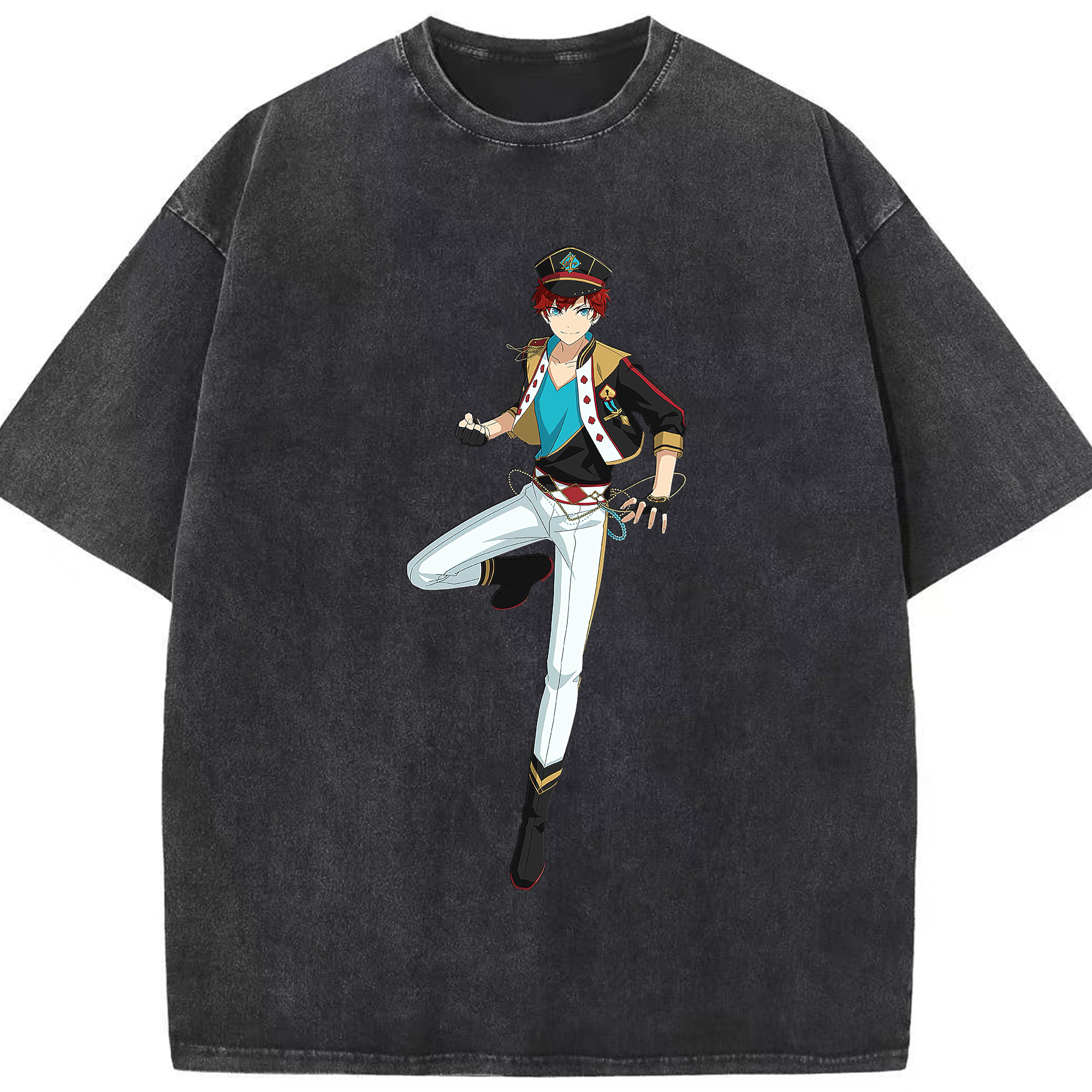 （画像用） あんさんぶるスターズ! Ensemble Stars 綿100% ヴィンテージ風 半袖Tシャツ（フロントプリント）