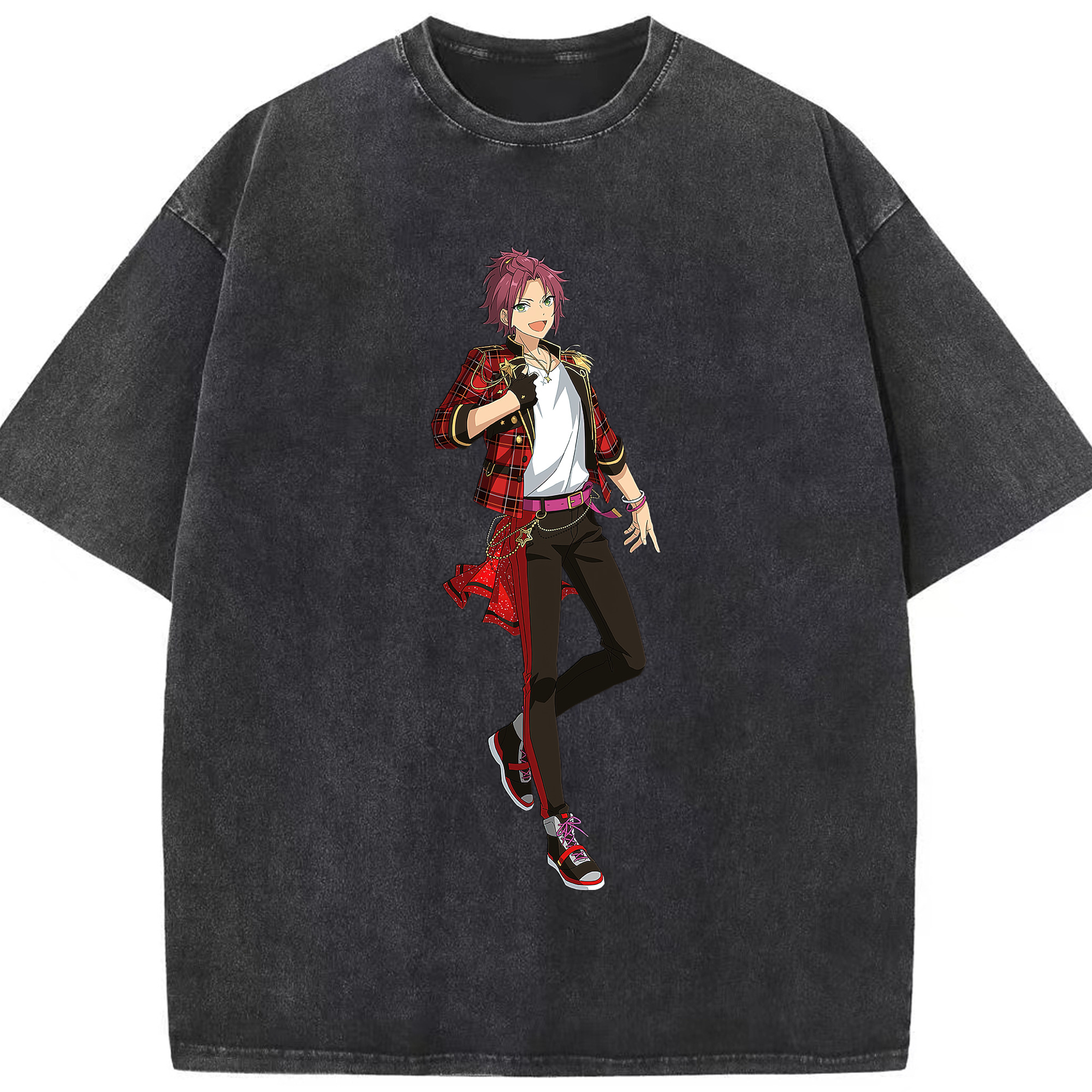 （画像用） あんさんぶるスターズ! Ensemble Stars 綿100% ヴィンテージ風 半袖Tシャツ（フロントプリント）