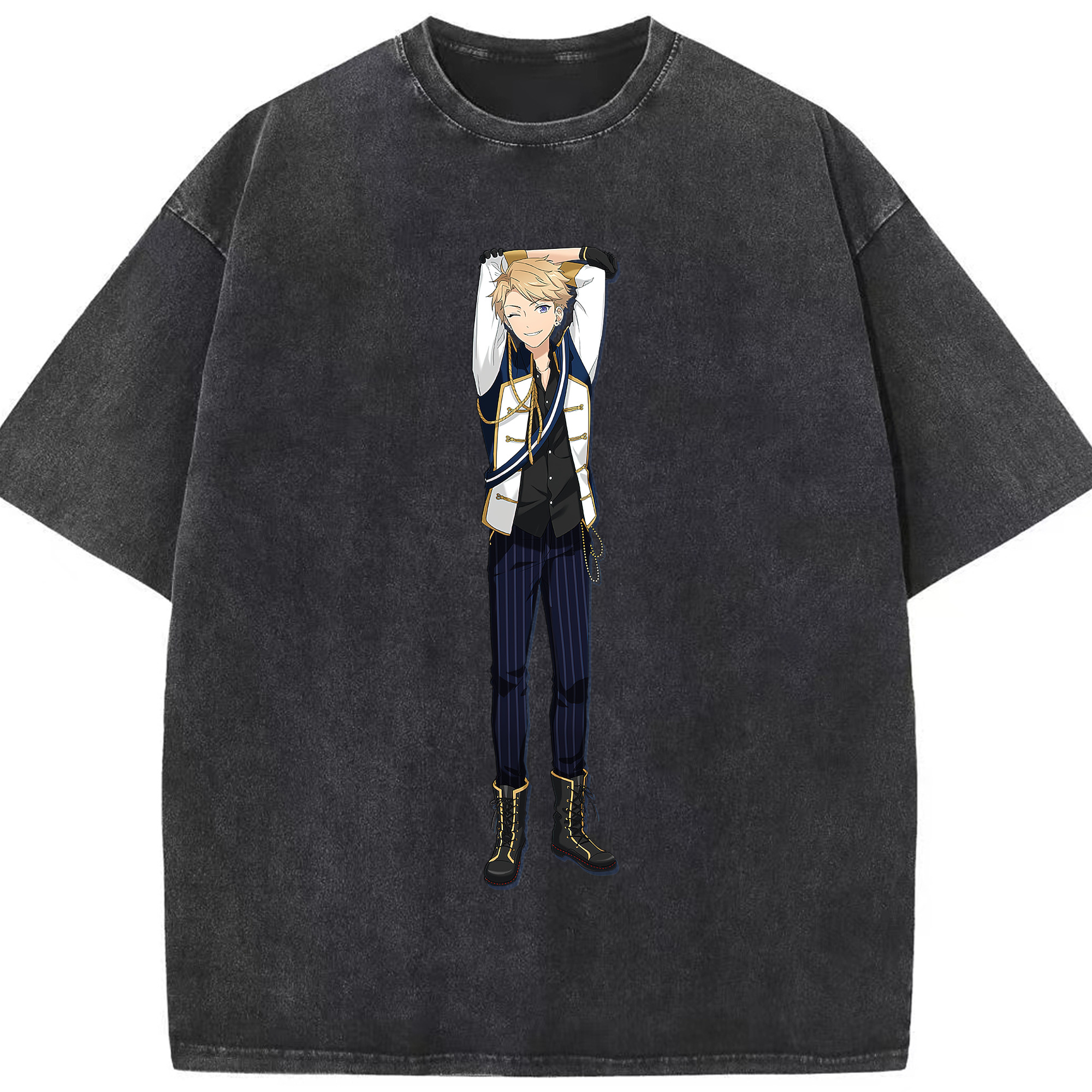 （画像用） あんさんぶるスターズ! Ensemble Stars 綿100% ヴィンテージ風 半袖Tシャツ（フロントプリント）