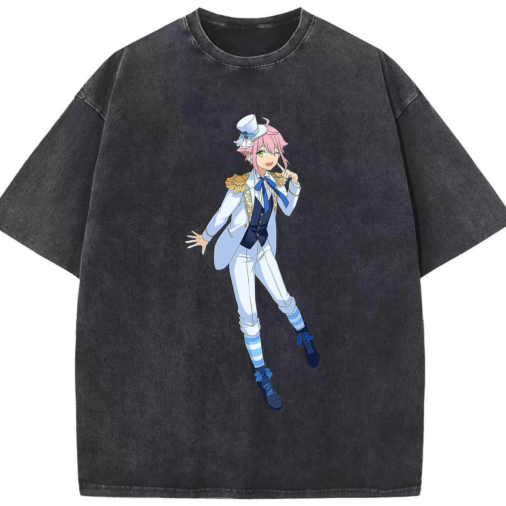 （画像用） あんさんぶるスターズ! Ensemble Stars 綿100% ヴィンテージ風 半袖Tシャツ（フロントプリント）