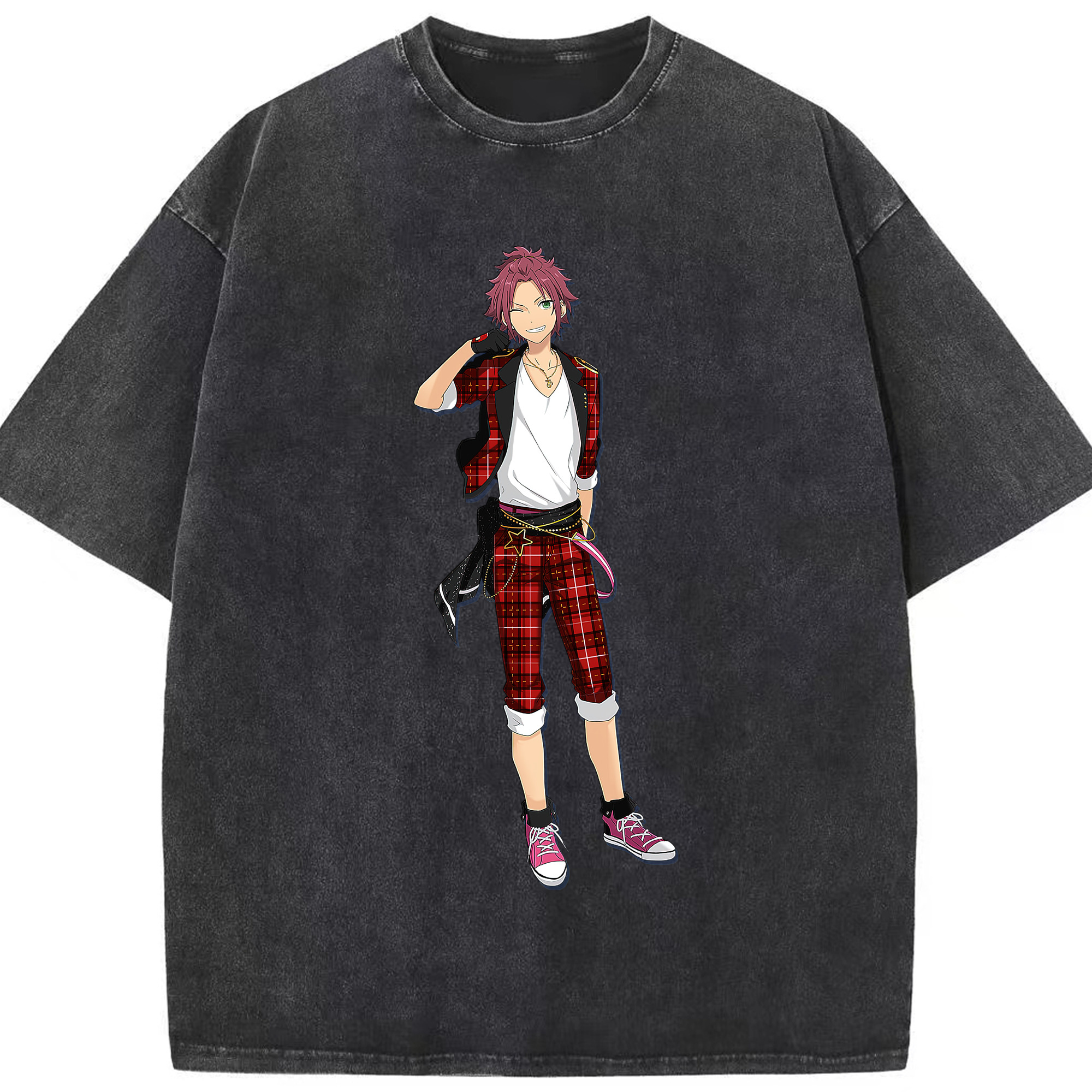 （画像用） あんさんぶるスターズ! Ensemble Stars 綿100% ヴィンテージ風 半袖Tシャツ（フロントプリント）