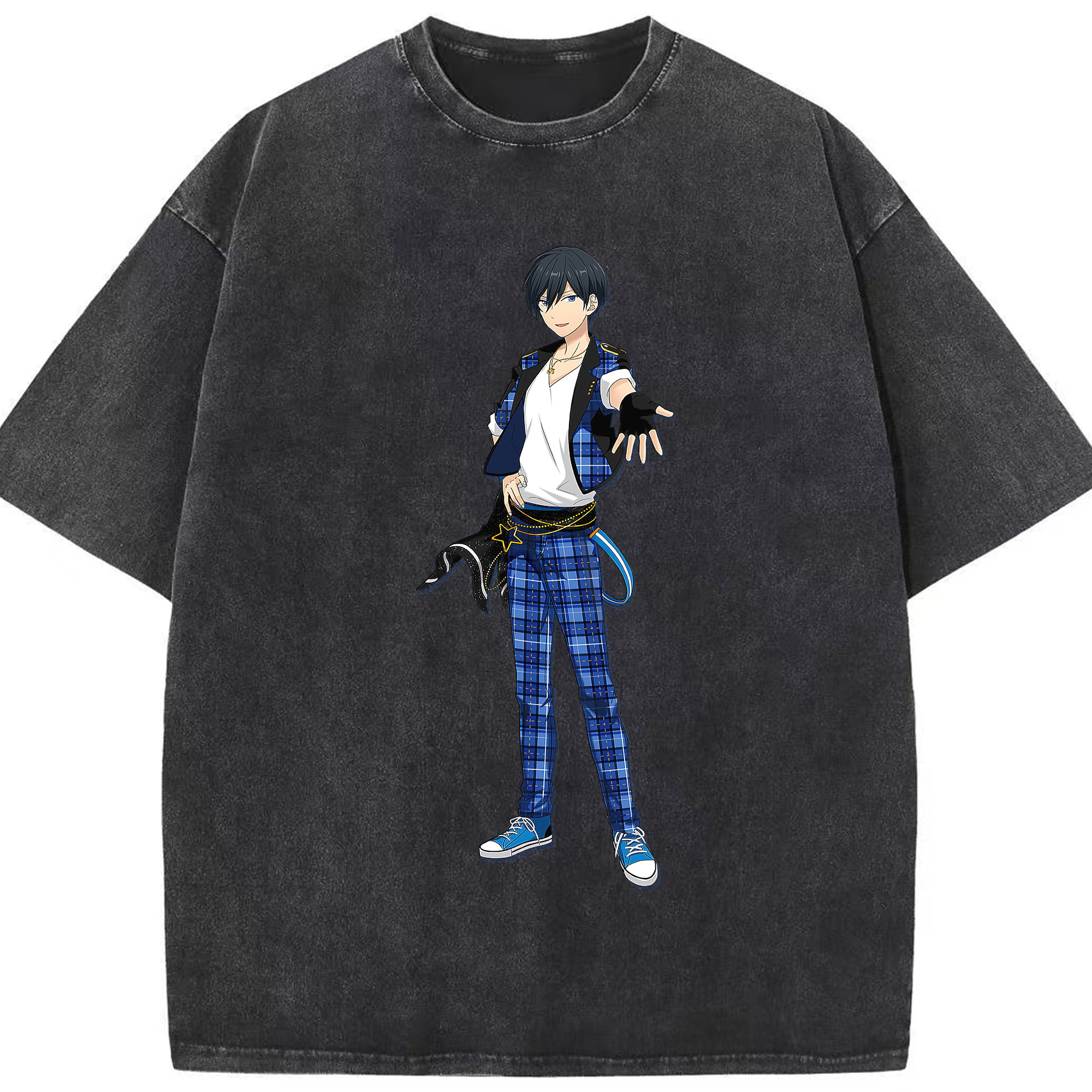 （画像用） あんさんぶるスターズ! Ensemble Stars 綿100% ヴィンテージ風 半袖Tシャツ（フロントプリント）