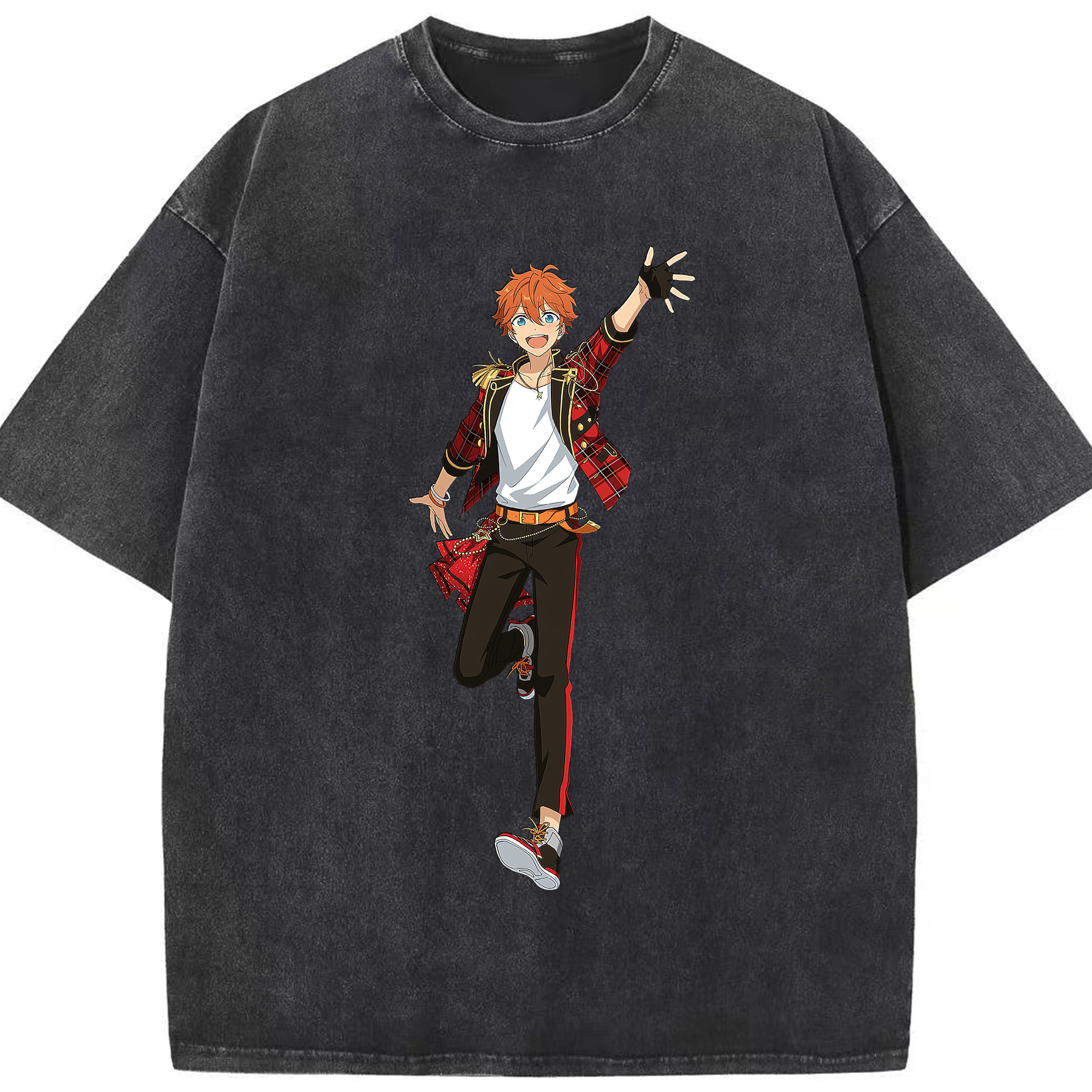 （画像用） あんさんぶるスターズ! Ensemble Stars 綿100% ヴィンテージ風 半袖Tシャツ（フロントプリント）