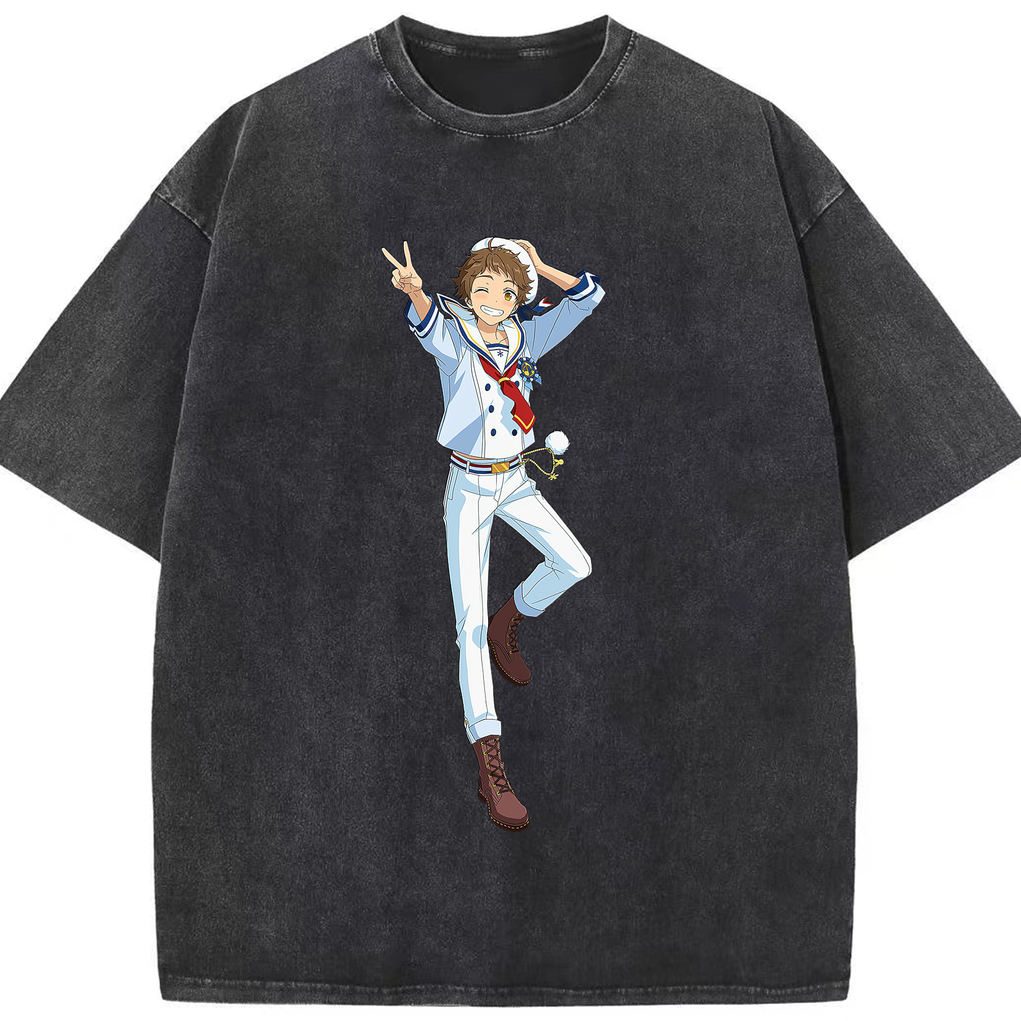 （画像用） あんさんぶるスターズ! Ensemble Stars 綿100% ヴィンテージ風 半袖Tシャツ（フロントプリント）