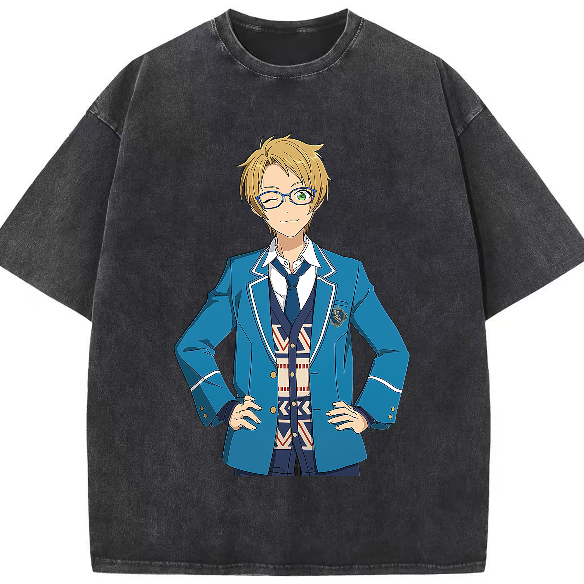 （画像用） あんさんぶるスターズ! Ensemble Stars 綿100% ヴィンテージ風 半袖Tシャツ（フロントプリント）