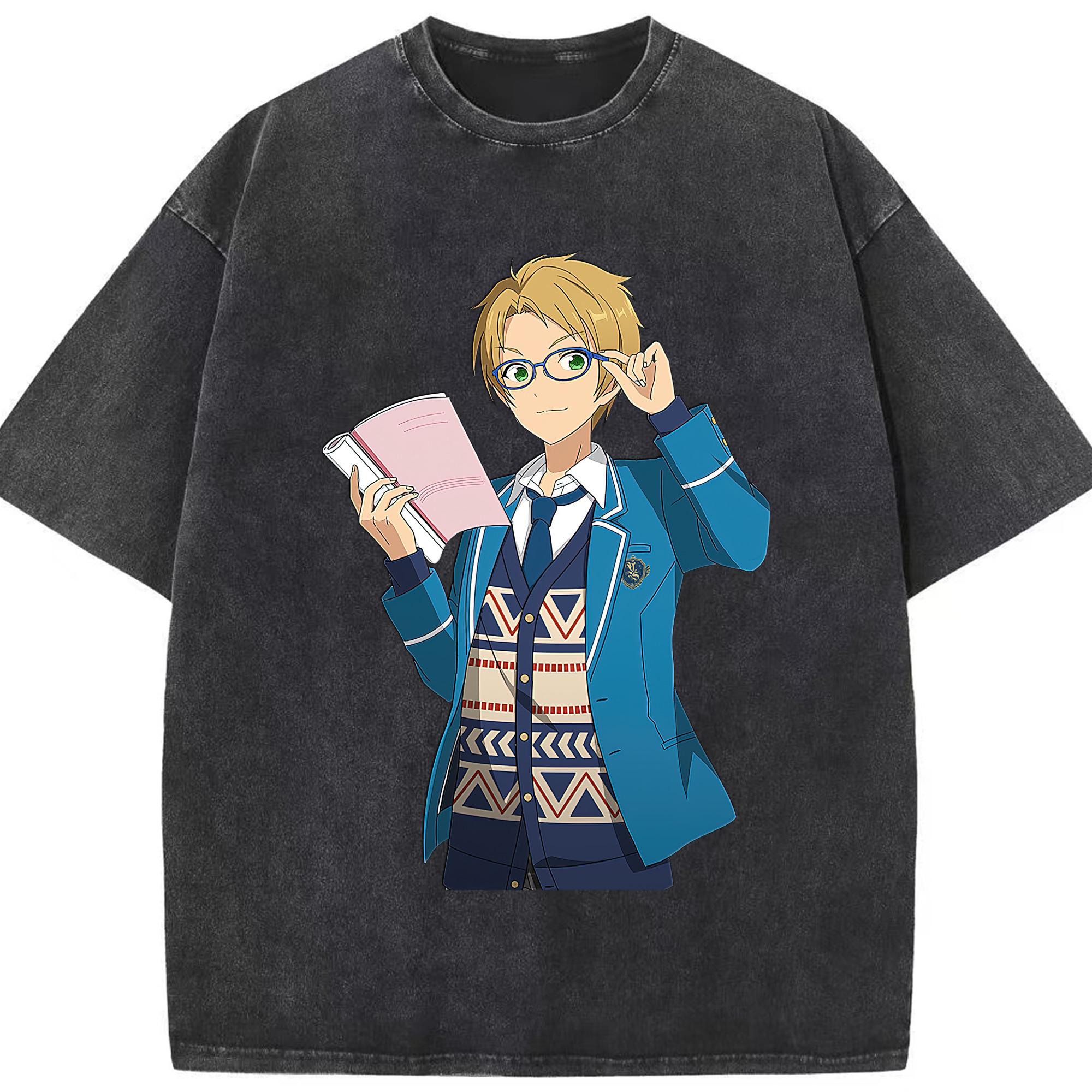 （画像用） あんさんぶるスターズ! Ensemble Stars 綿100% ヴィンテージ風 半袖Tシャツ（フロントプリント）