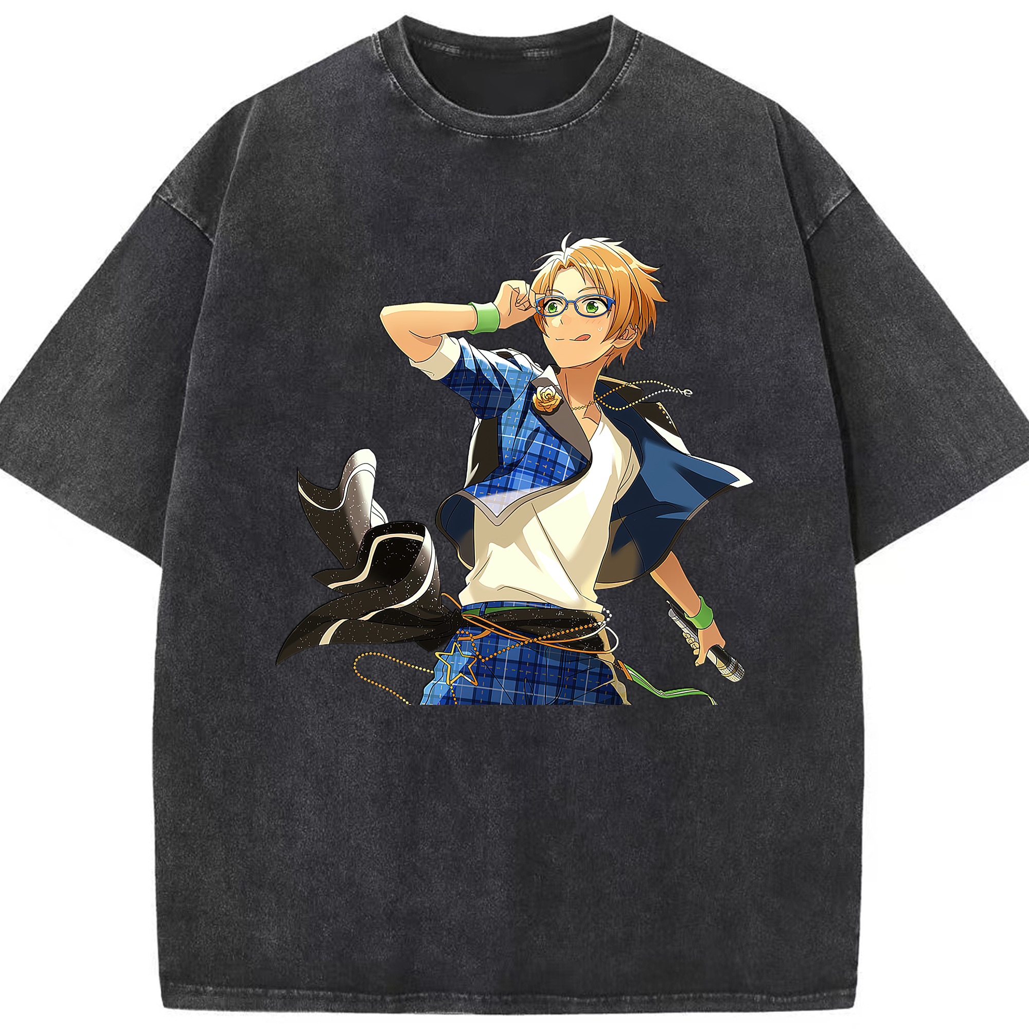 （画像用） あんさんぶるスターズ! Ensemble Stars 綿100% ヴィンテージ風 半袖Tシャツ（フロントプリント）