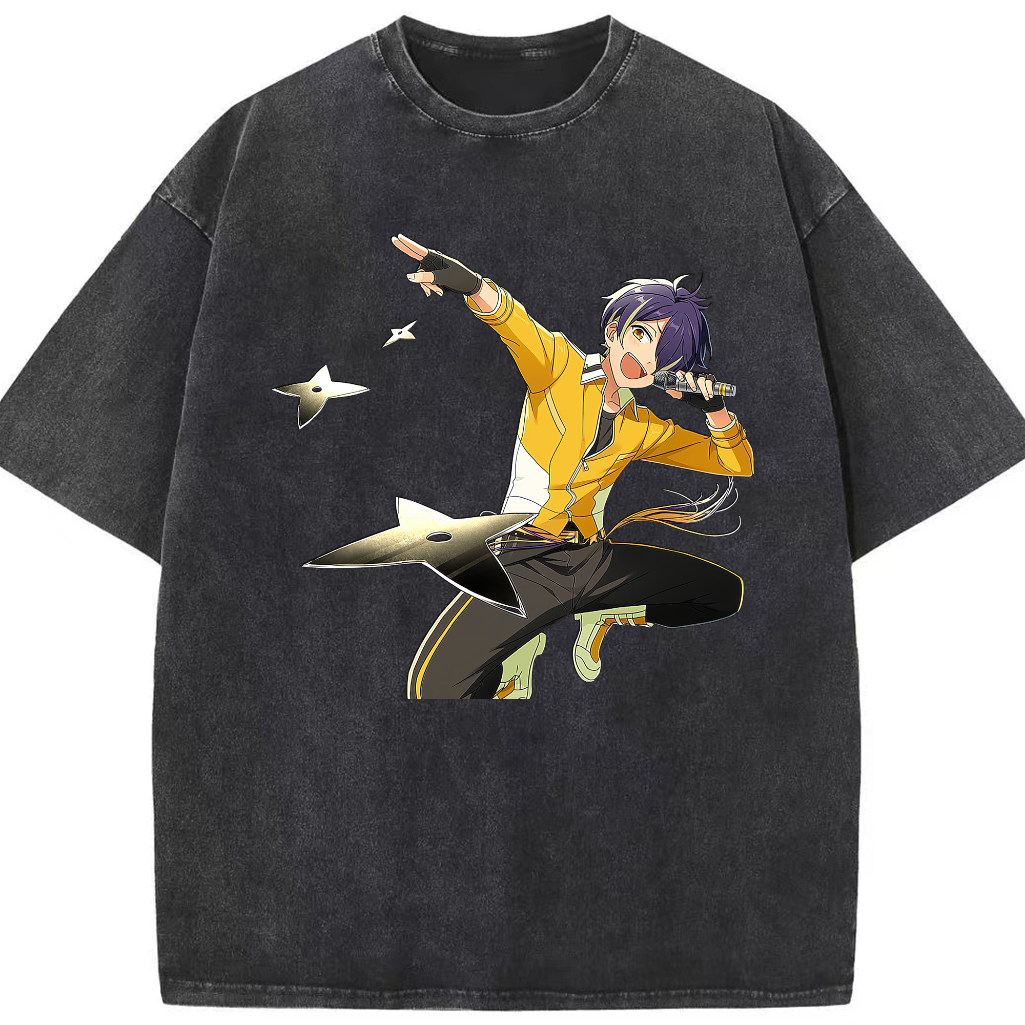 （画像用） あんさんぶるスターズ! Ensemble Stars 綿100% ヴィンテージ風 半袖Tシャツ（フロントプリント）