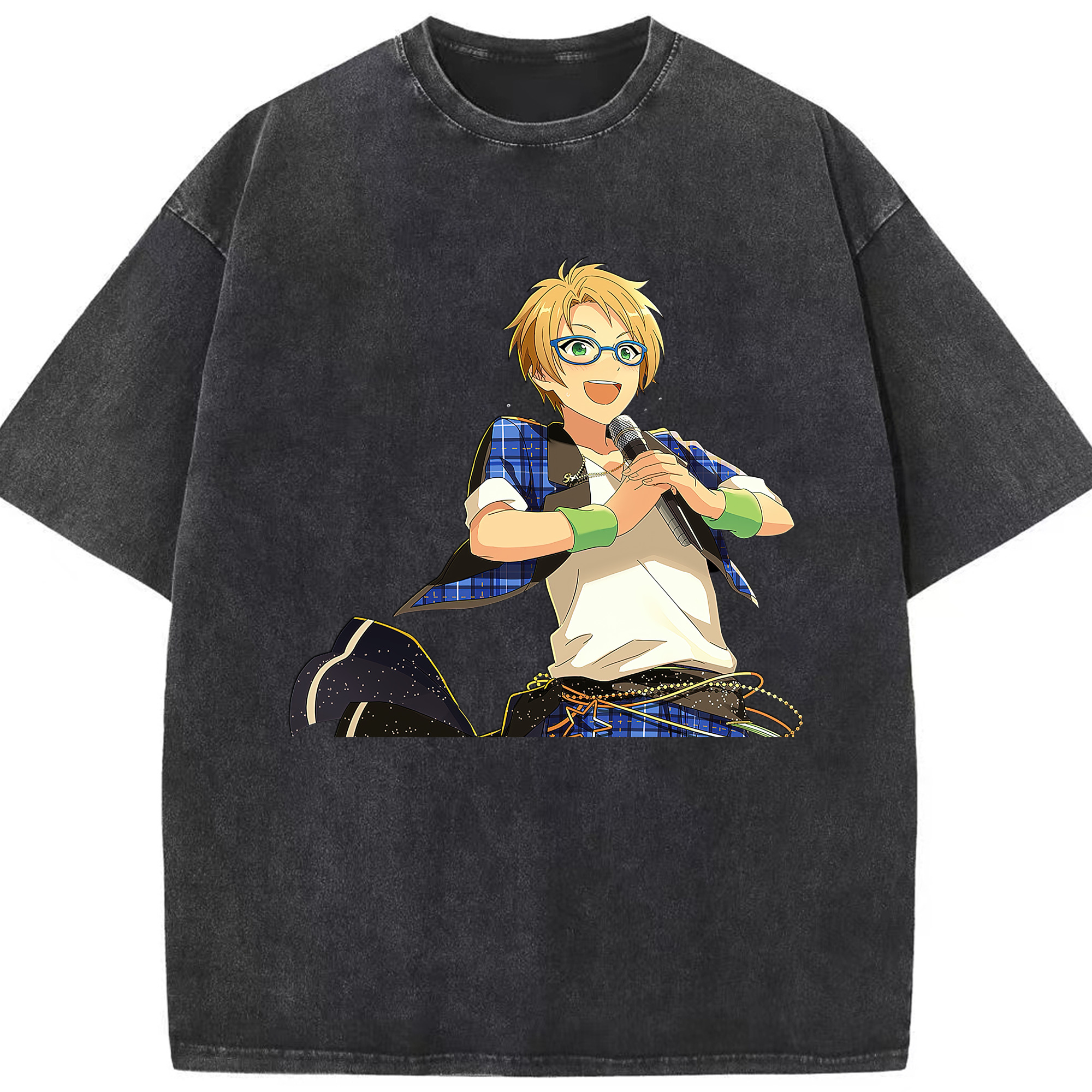（画像用） あんさんぶるスターズ! Ensemble Stars 綿100% ヴィンテージ風 半袖Tシャツ（フロントプリント）