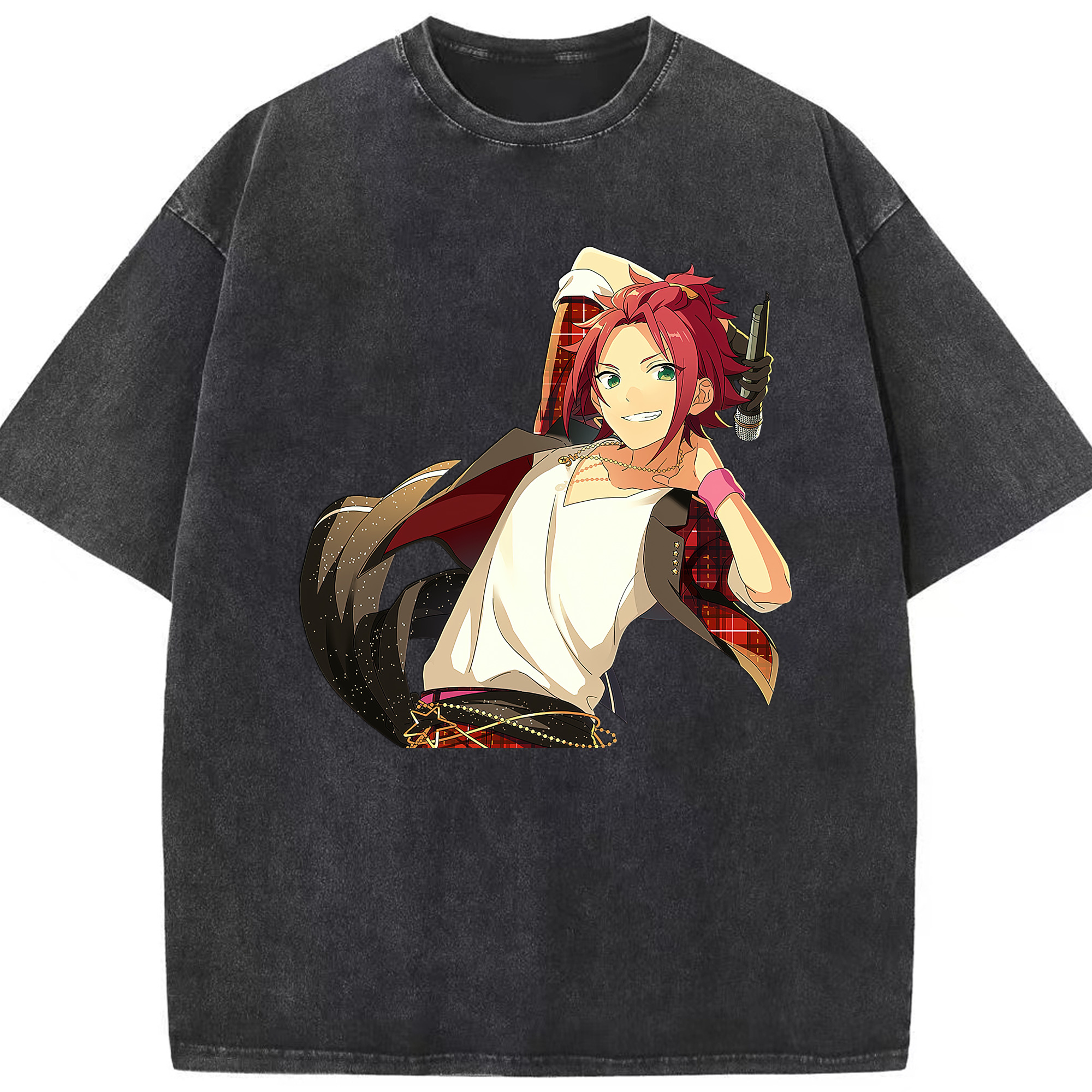（画像用） あんさんぶるスターズ! Ensemble Stars 綿100% ヴィンテージ風 半袖Tシャツ（フロントプリント）