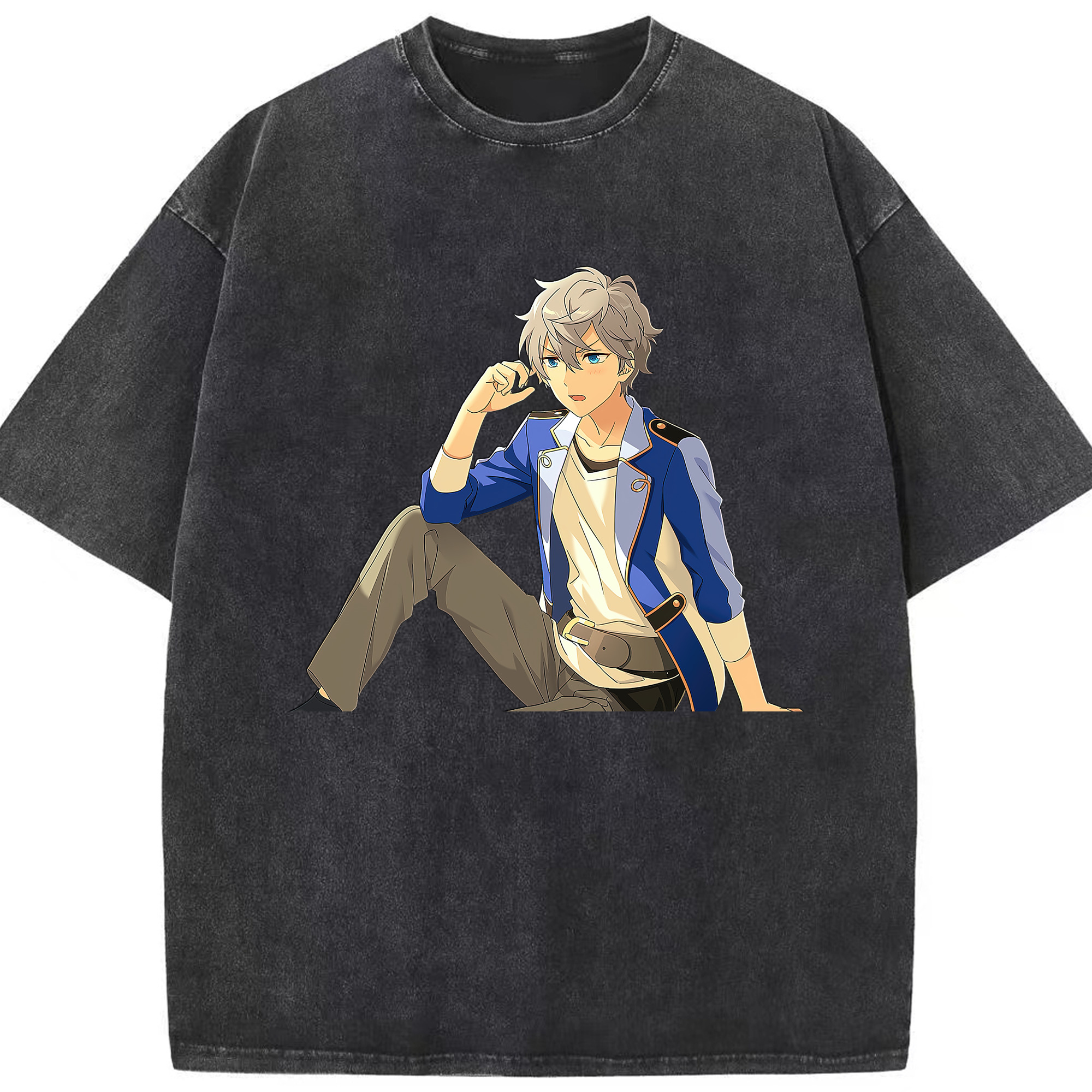 （画像用） あんさんぶるスターズ! Ensemble Stars 綿100% ヴィンテージ風 半袖Tシャツ（フロントプリント）
