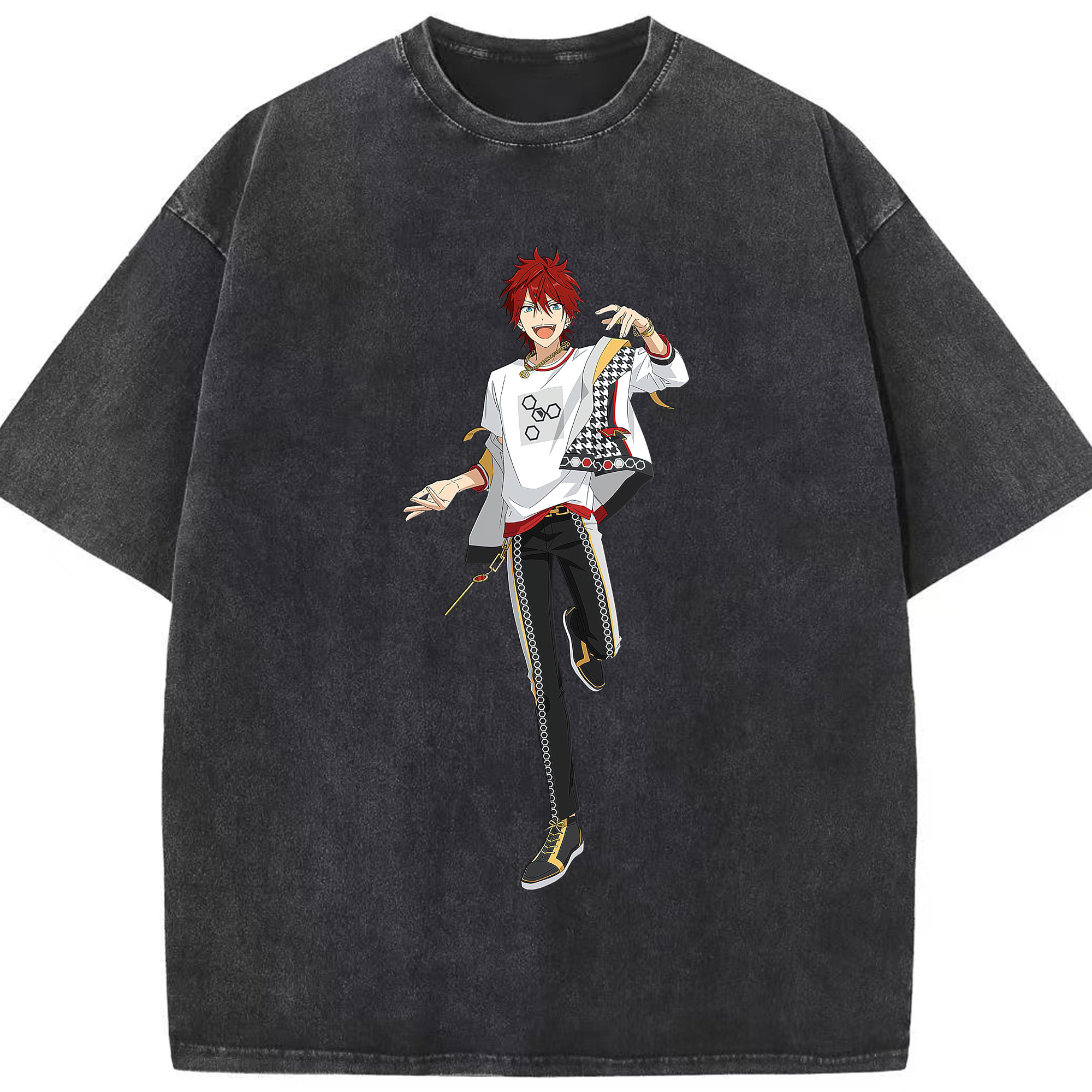 （画像用） あんさんぶるスターズ! Ensemble Stars 綿100% ヴィンテージ風 半袖Tシャツ（フロントプリント）