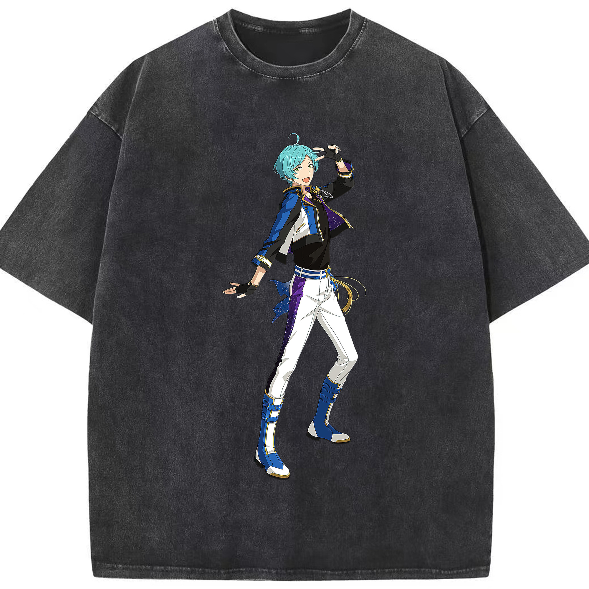 （画像用） あんさんぶるスターズ! Ensemble Stars 綿100% ヴィンテージ風 半袖Tシャツ（フロントプリント）