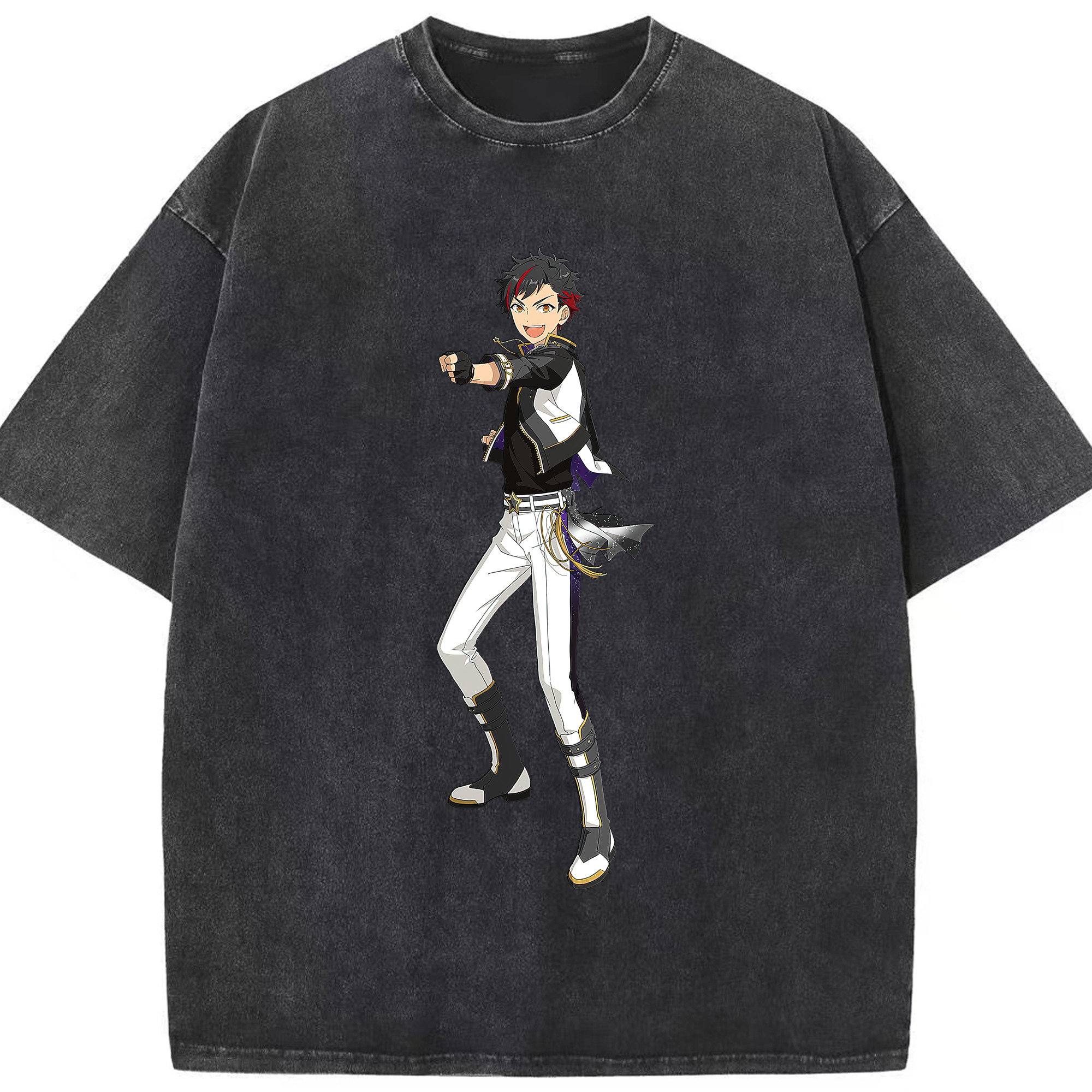（画像用） あんさんぶるスターズ! Ensemble Stars 綿100% ヴィンテージ風 半袖Tシャツ（フロントプリント）