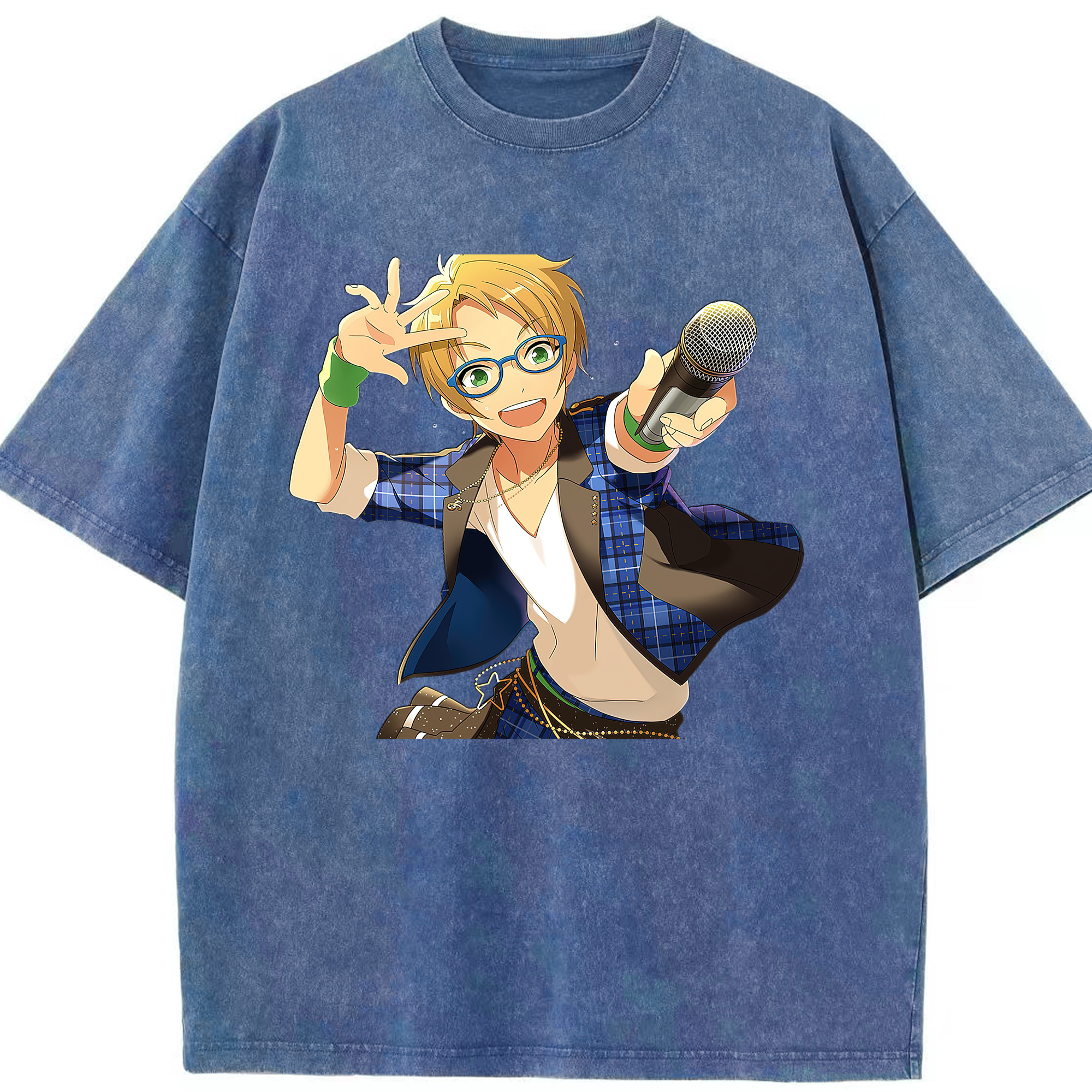 （画像用） あんさんぶるスターズ! Ensemble Stars 綿100% ヴィンテージ風 半袖Tシャツ（フロントプリント）