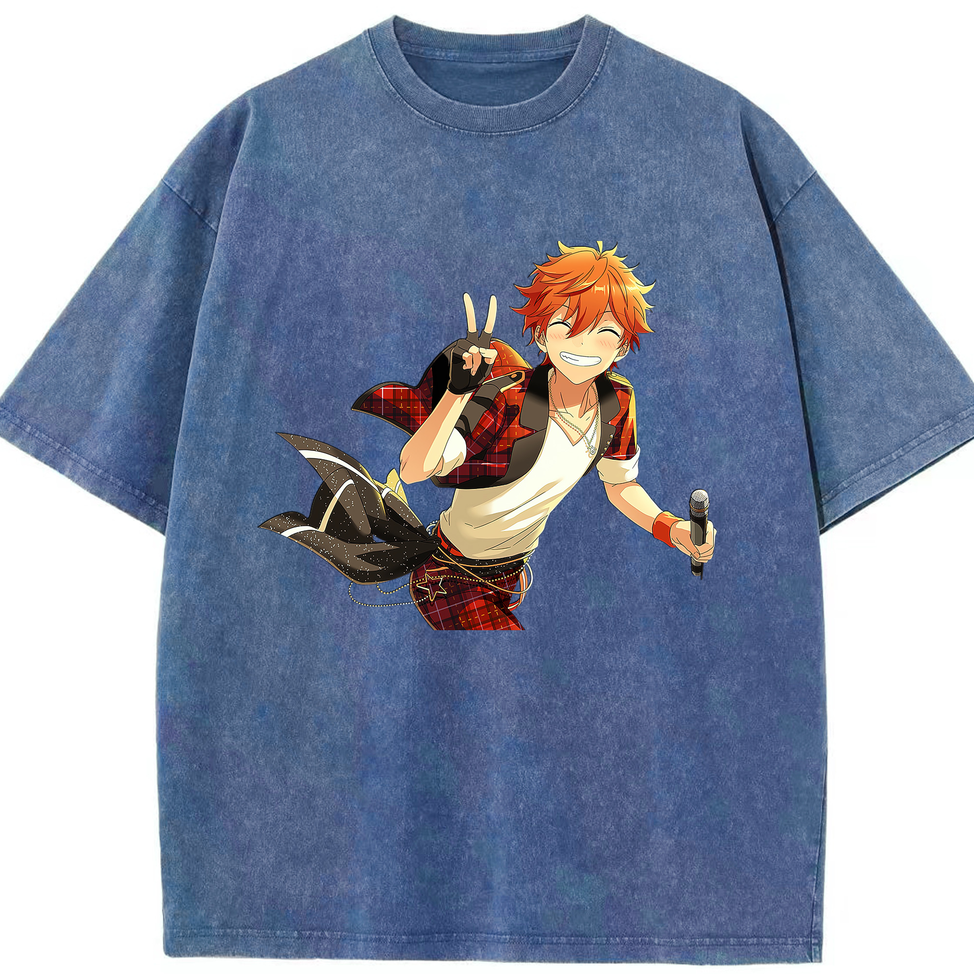 （画像用） あんさんぶるスターズ! Ensemble Stars 綿100% ヴィンテージ風 半袖Tシャツ（フロントプリント）