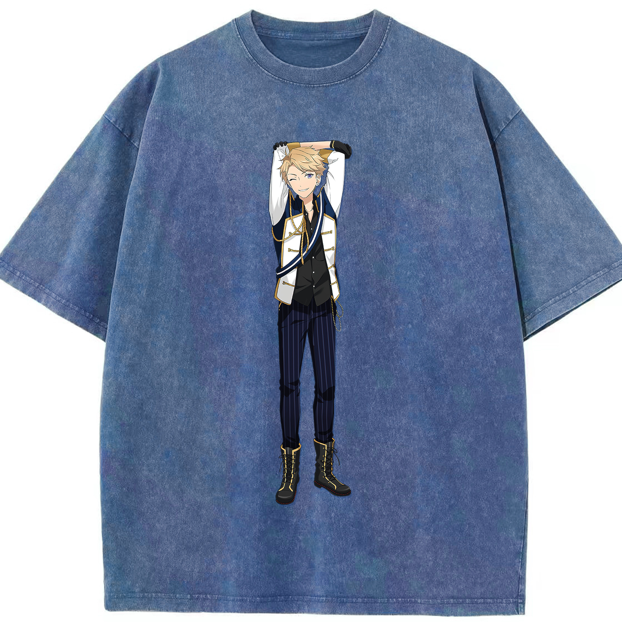 （画像用） あんさんぶるスターズ! Ensemble Stars 綿100% ヴィンテージ風 半袖Tシャツ（フロントプリント）