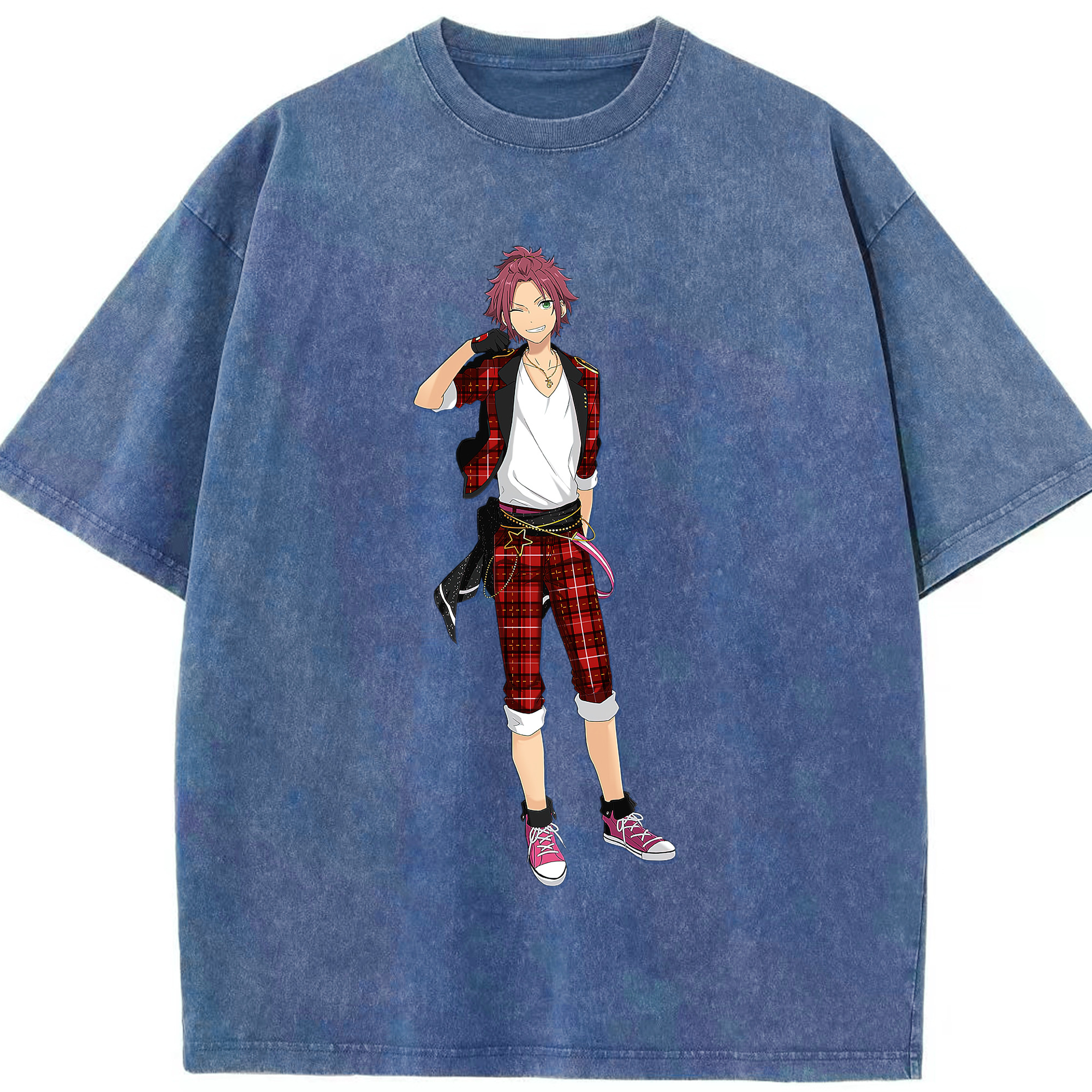 （画像用） あんさんぶるスターズ! Ensemble Stars 綿100% ヴィンテージ風 半袖Tシャツ（フロントプリント）