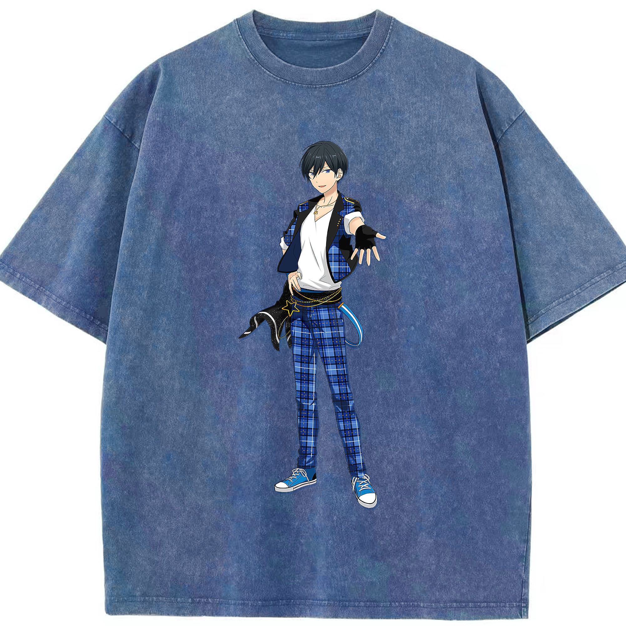 （画像用） あんさんぶるスターズ! Ensemble Stars 綿100% ヴィンテージ風 半袖Tシャツ（フロントプリント）